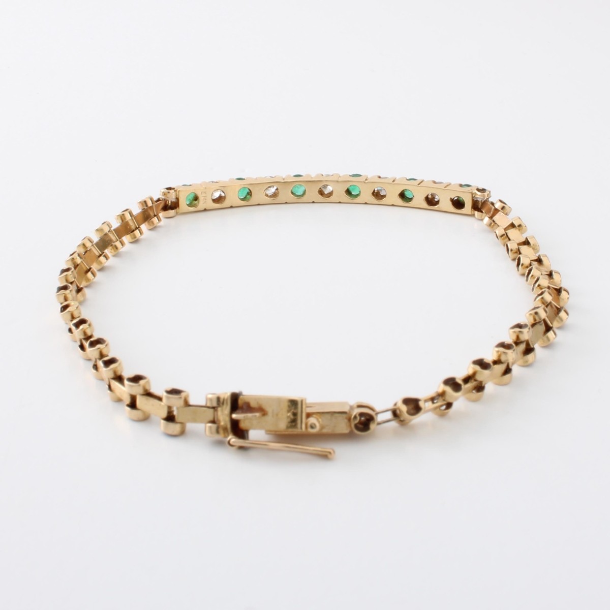Emerald, Diamond and 14K Bracelet