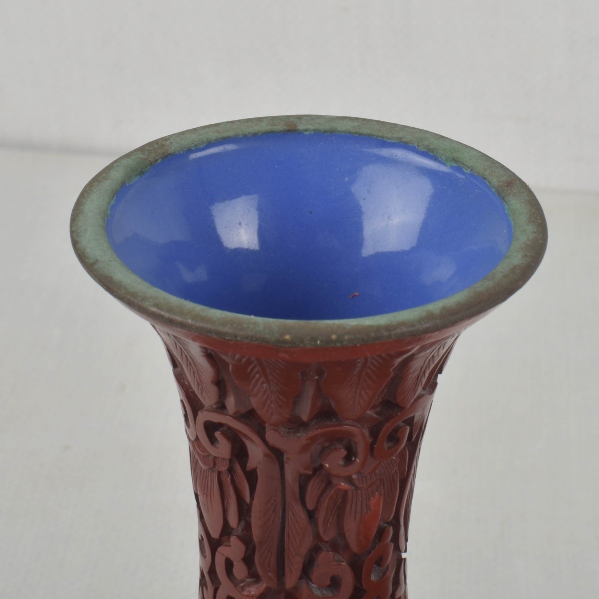 Pair of Chinese Cinnabar Vases