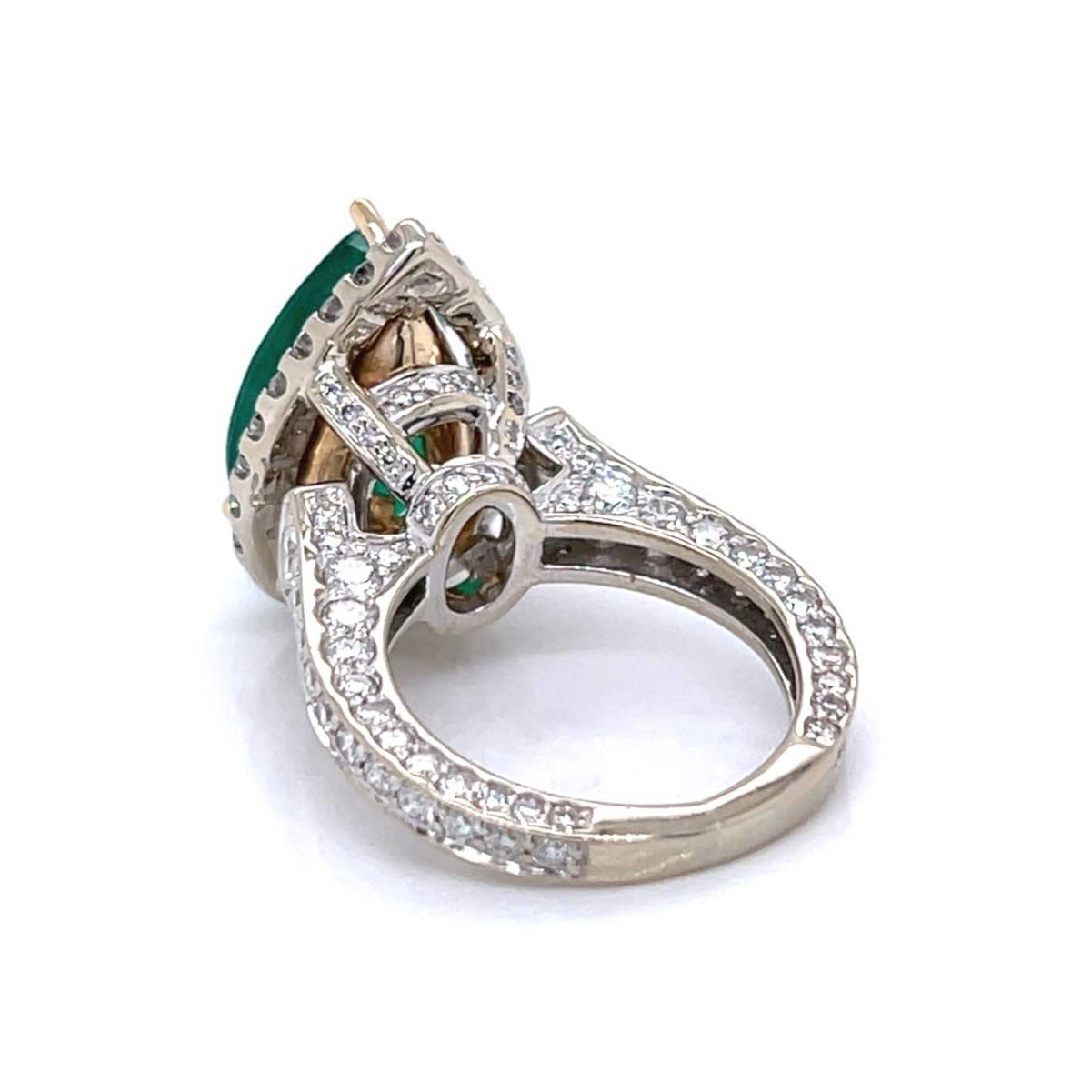 Emerald, Diamond and 18K Ring