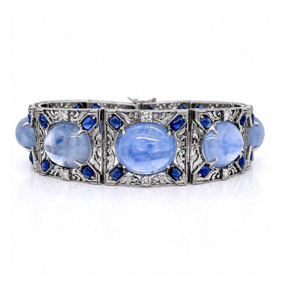 GIA Sapphire, Diamond & Plat. Bracelet