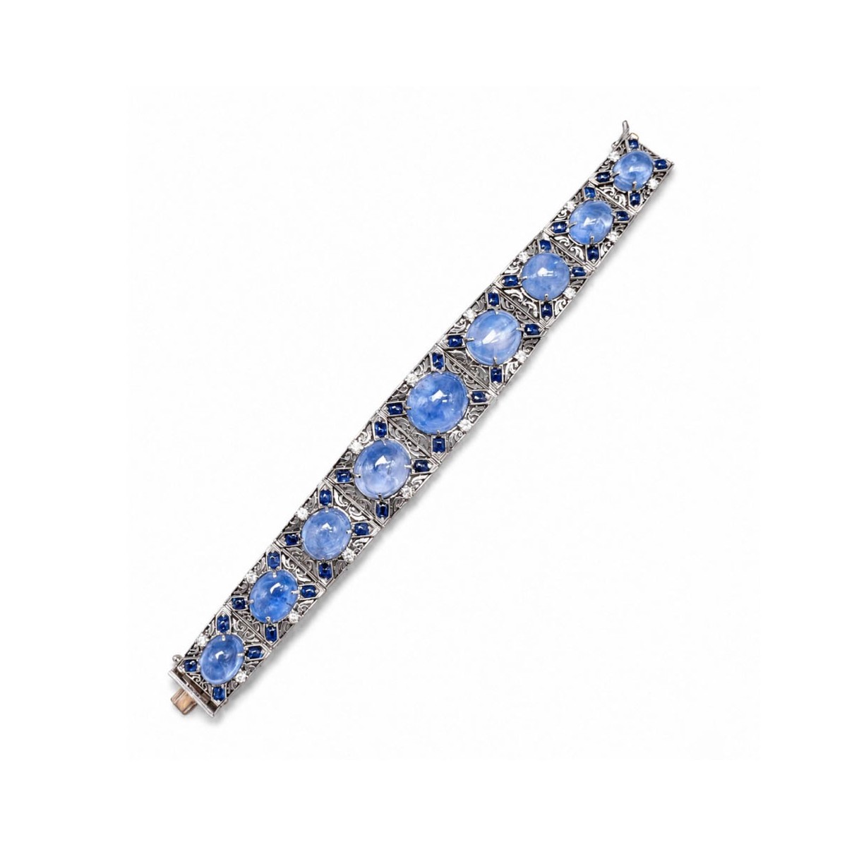 GIA Sapphire, Diamond & Plat. Bracelet