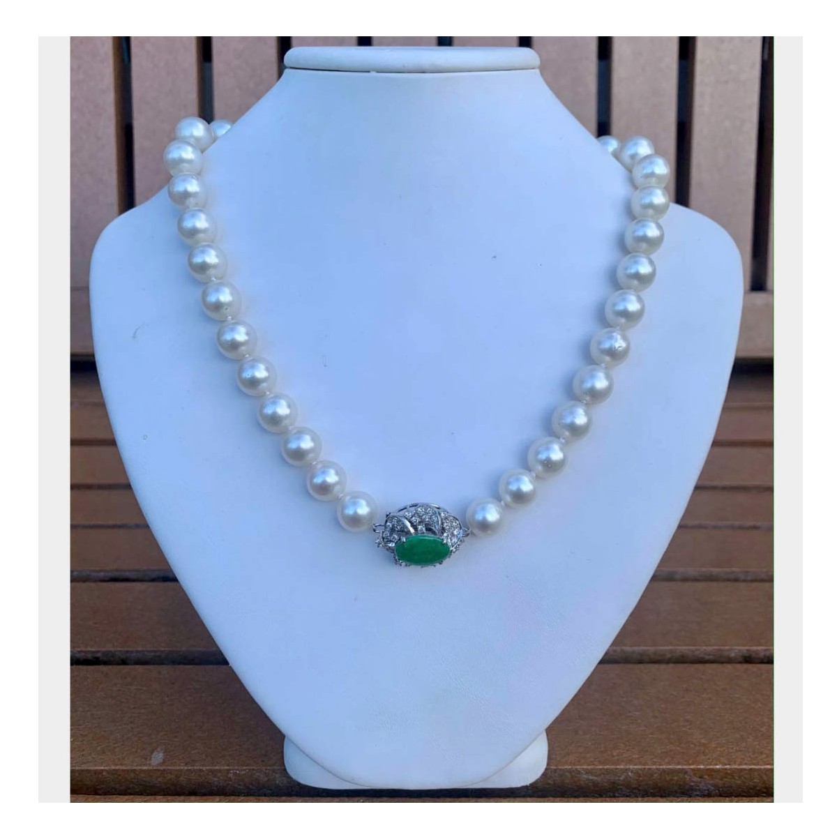 Pearl, Jade & Diamond Necklace