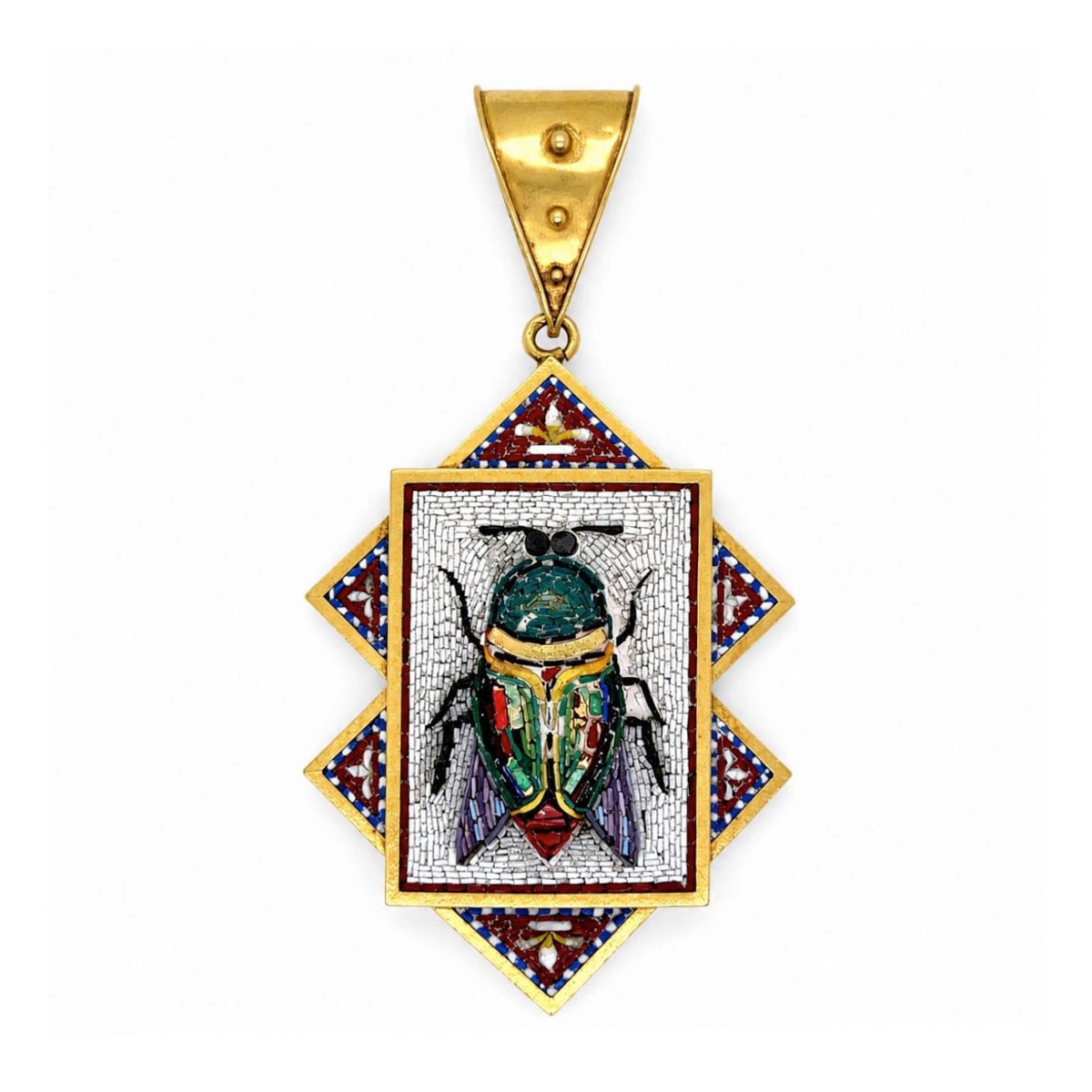 Micro Mosaic and 18K Pendant