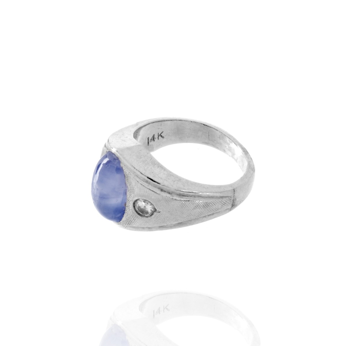 Star Sapphire, Diamond and 14K Ring