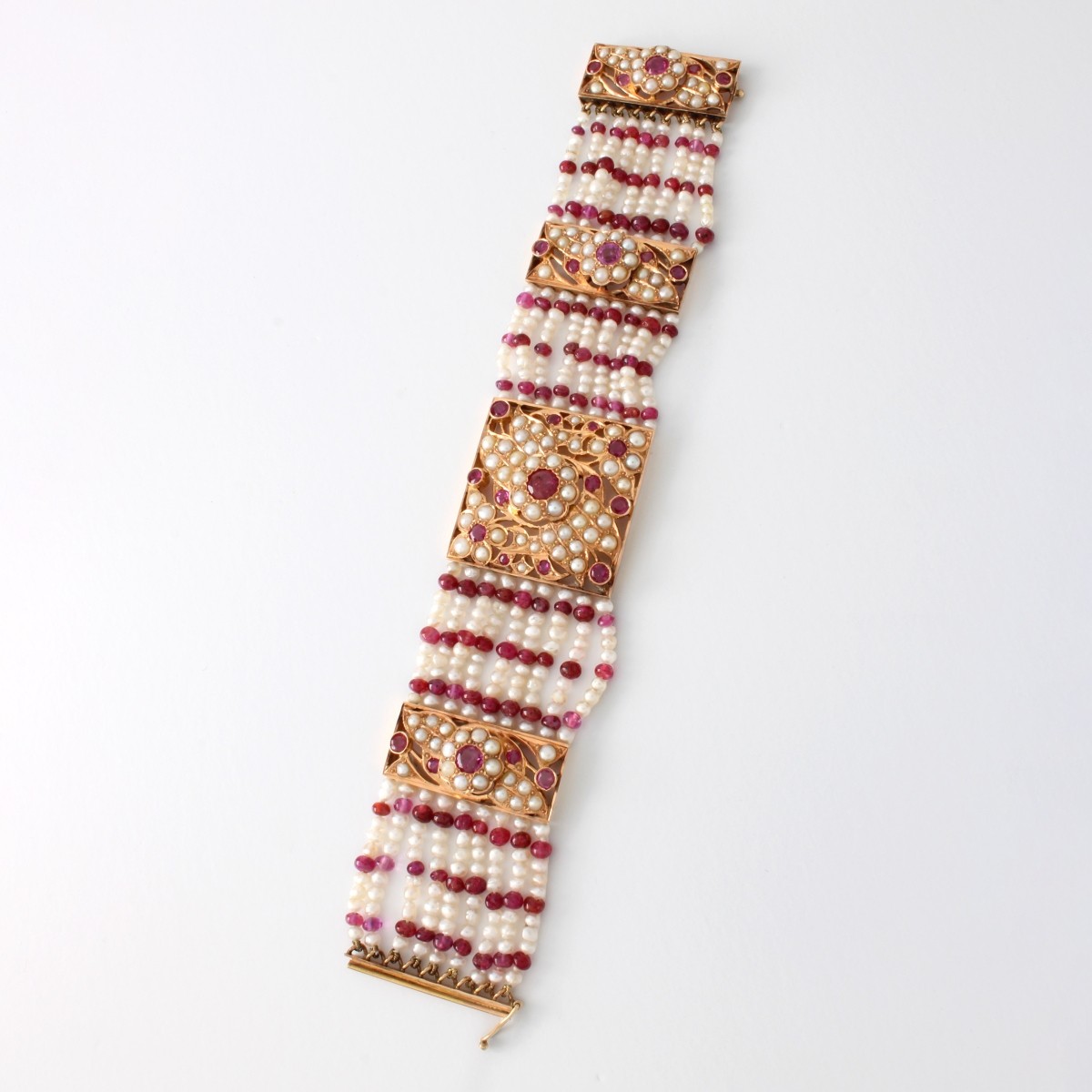 Pearl, Ruby and 14K Bracelet
