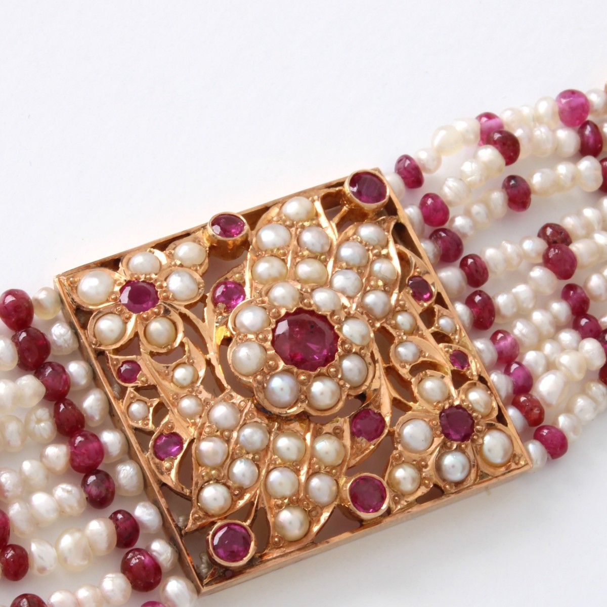 Pearl, Ruby and 14K Bracelet