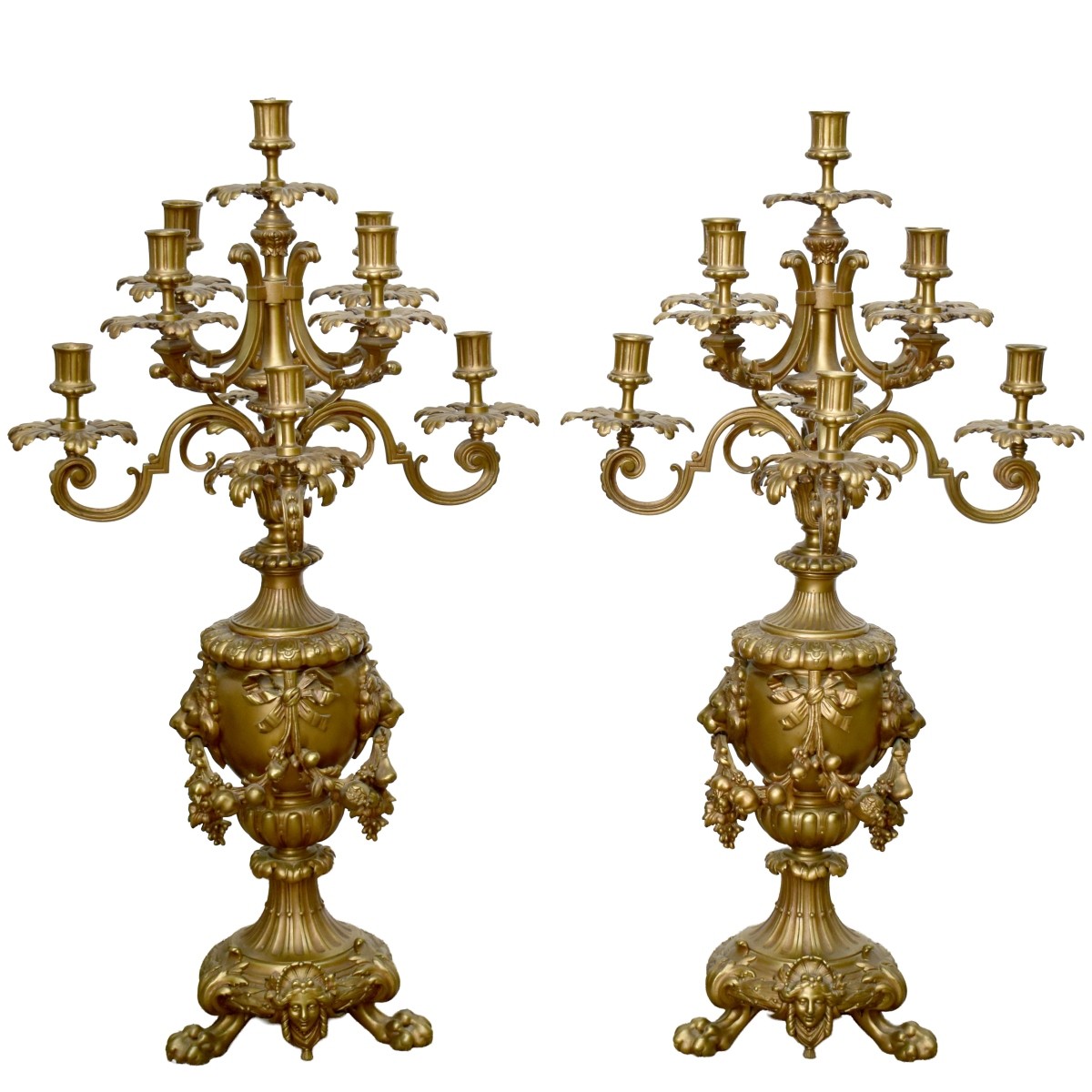Large Gilt Bronze Candelabra