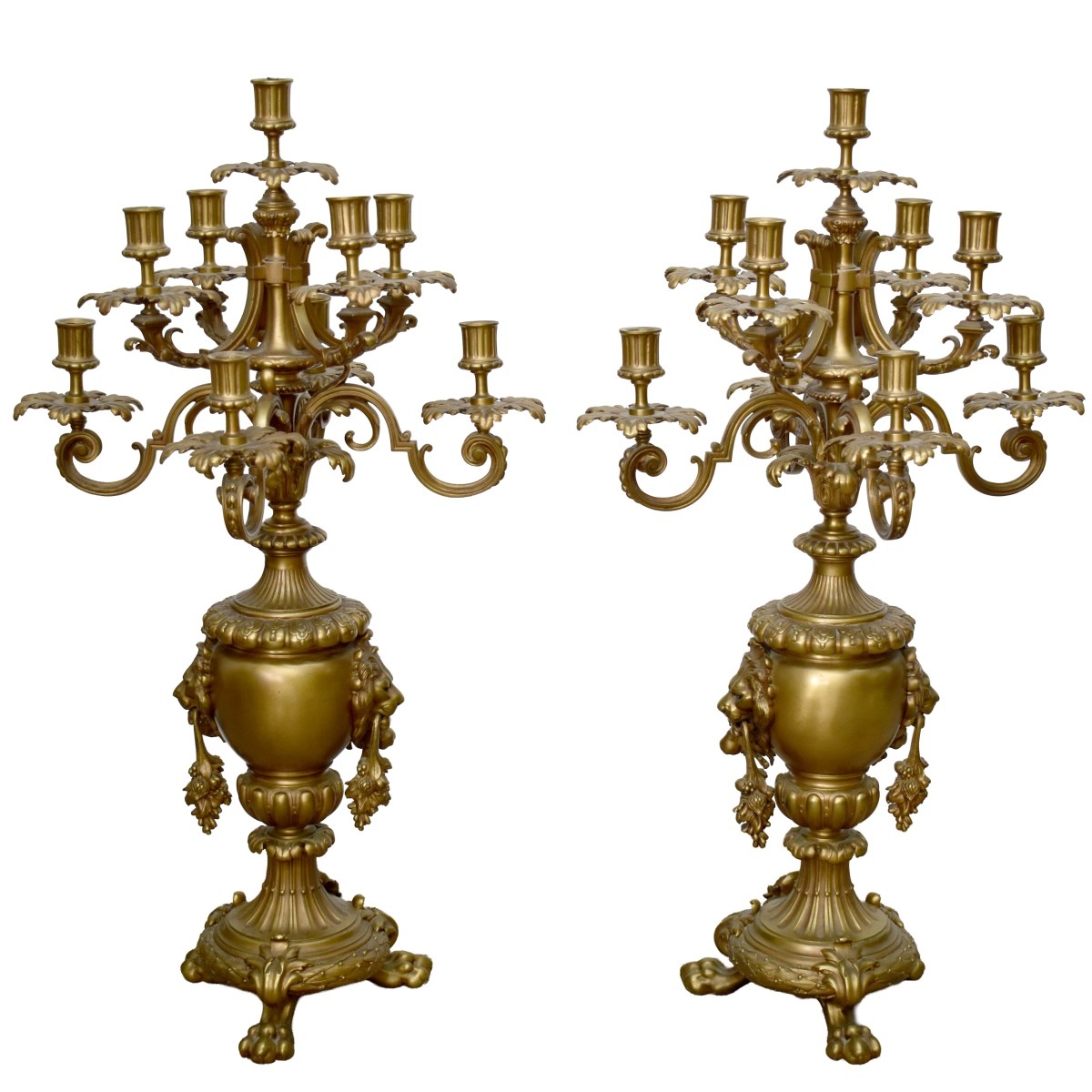 Large Gilt Bronze Candelabra