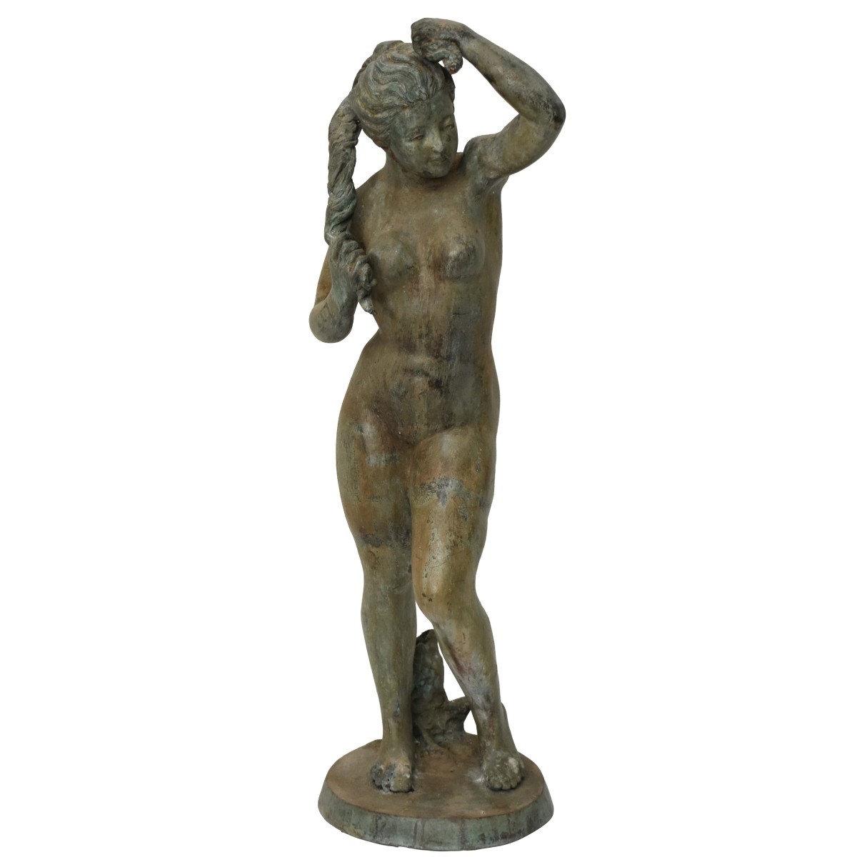 Vintage Verdigris Bronze Sculpture