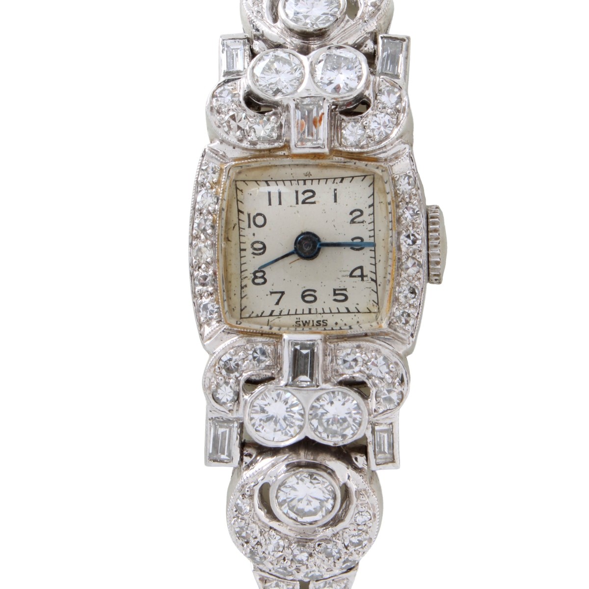Deco Platinum and Diamond Watch