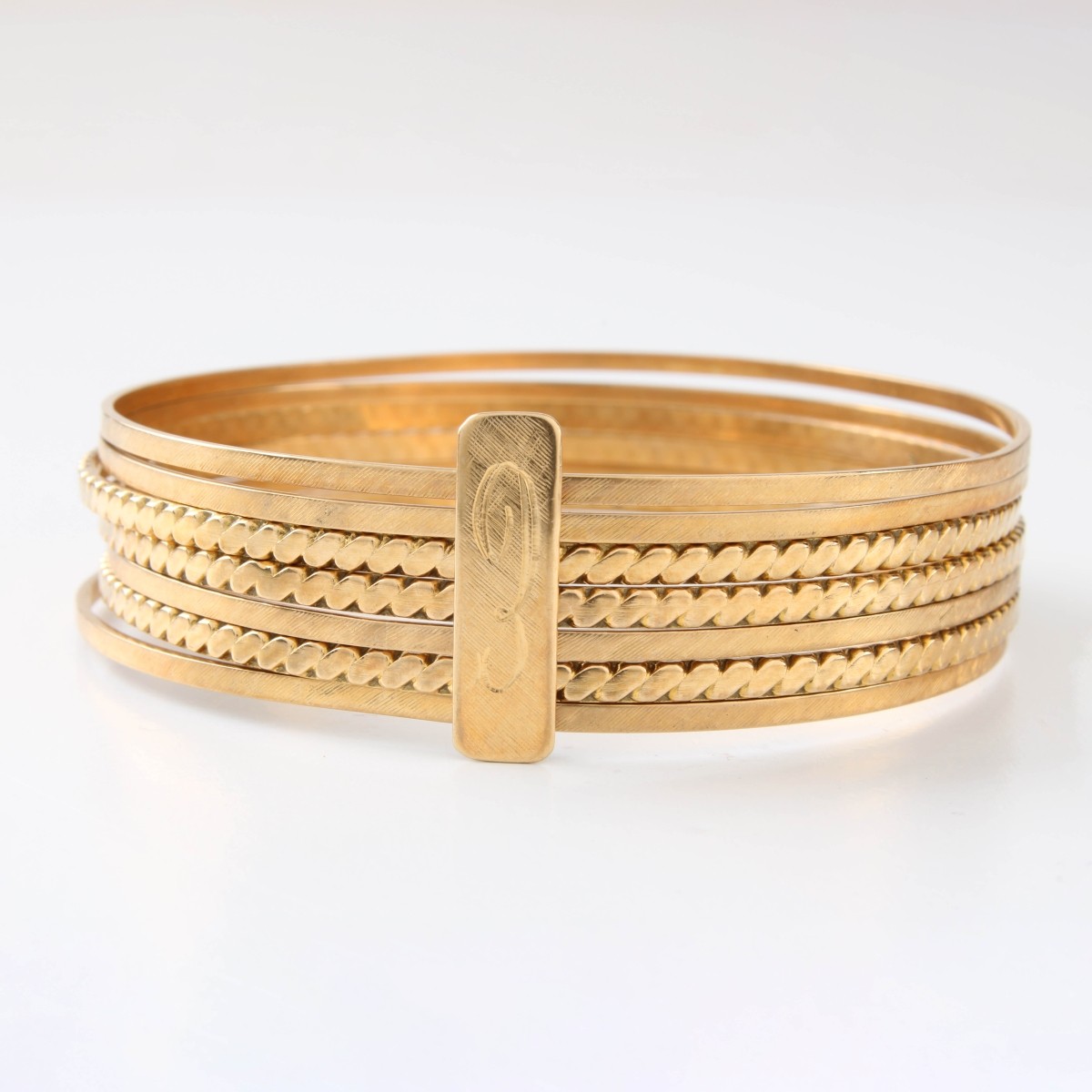 18K Stacked Bangle Bracelets