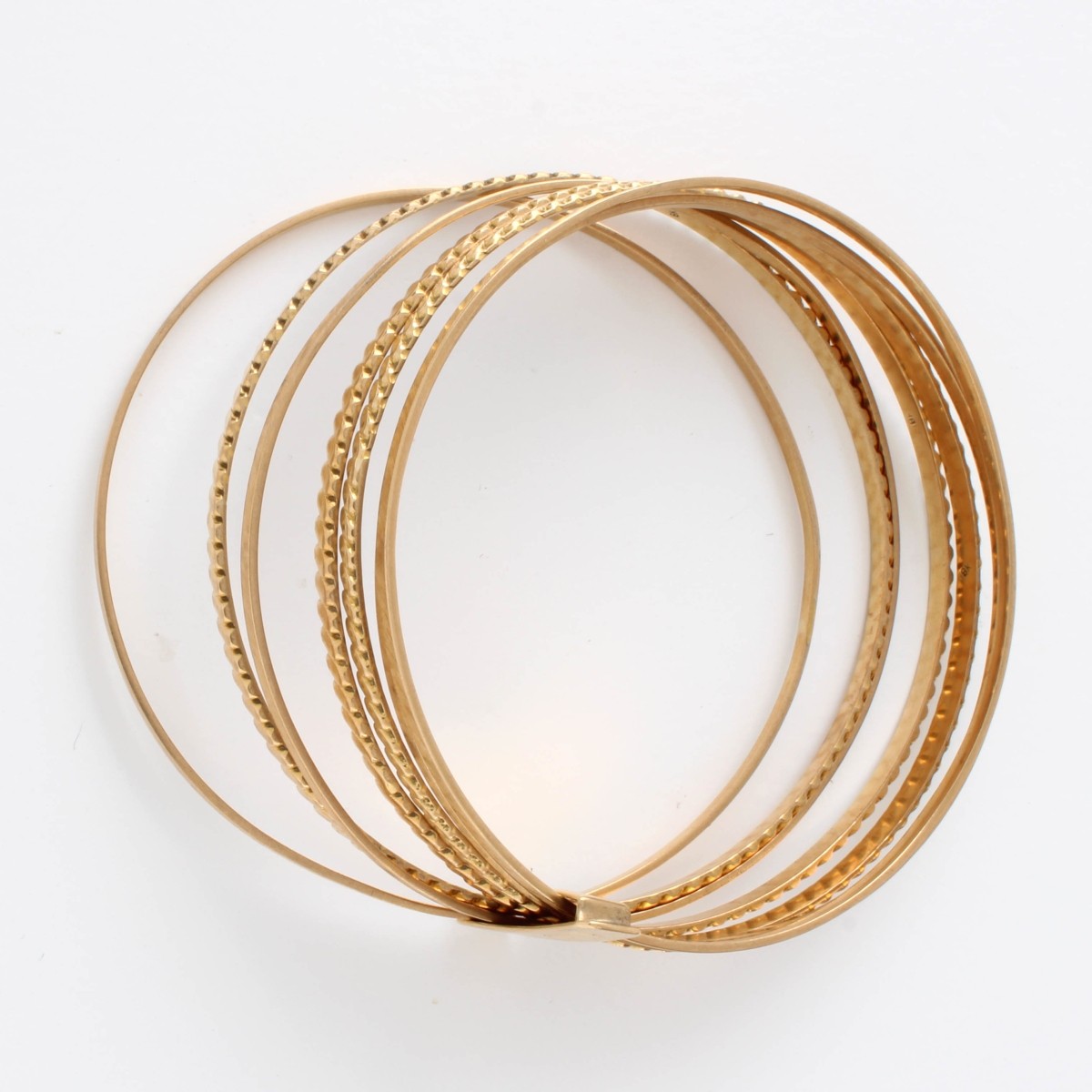 18K Stacked Bangle Bracelets