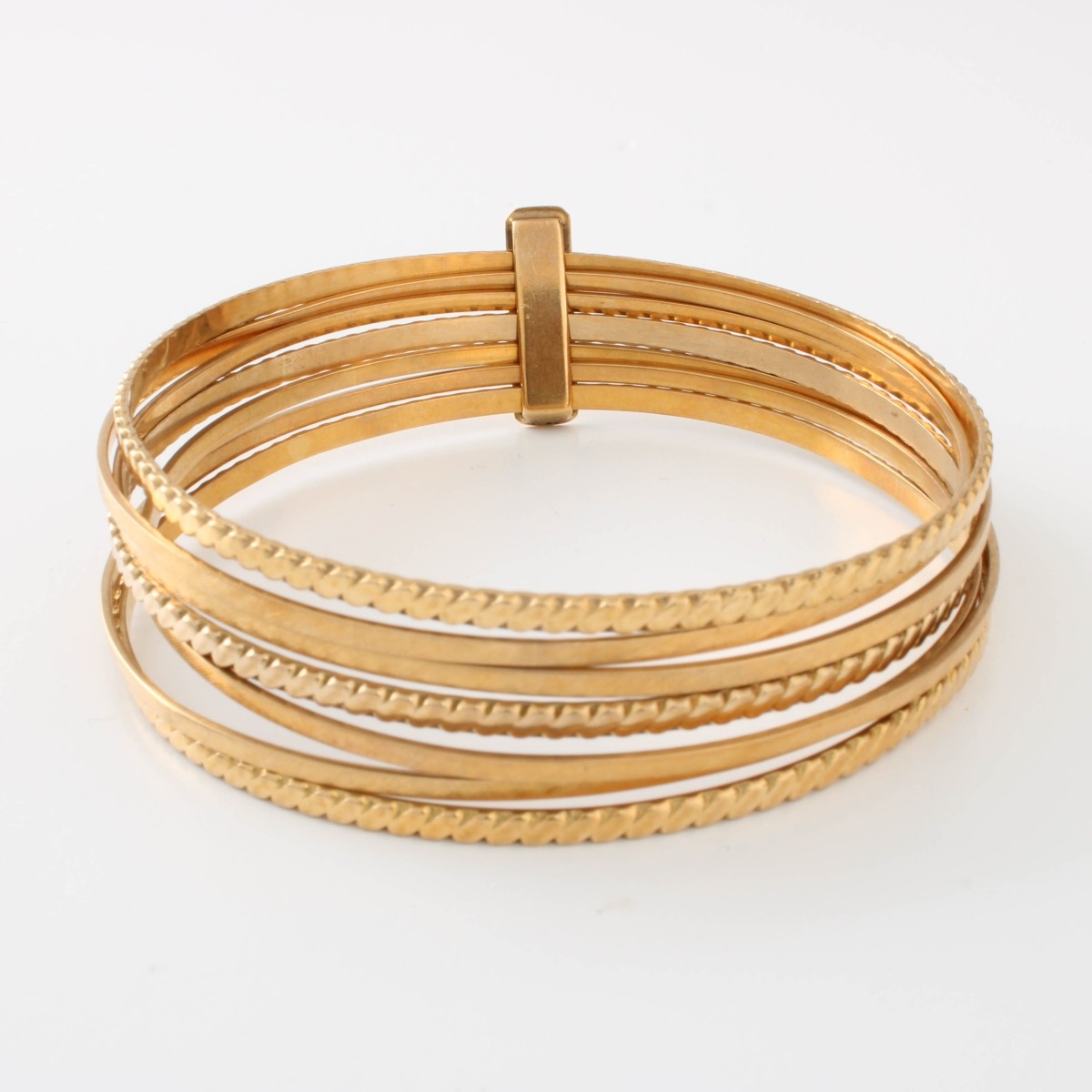 18K Stacked Bangle Bracelets