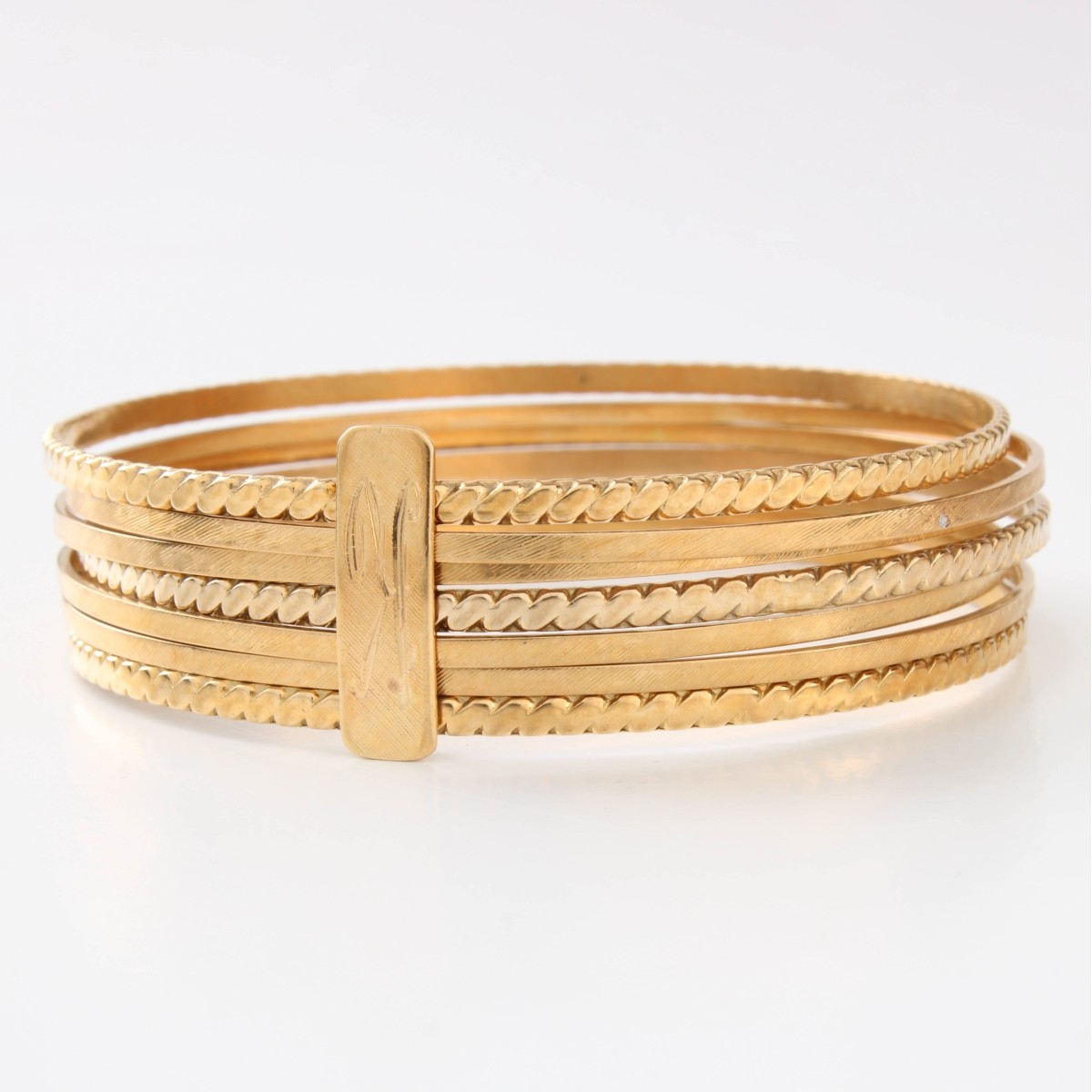 18K Stacked Bangle Bracelets