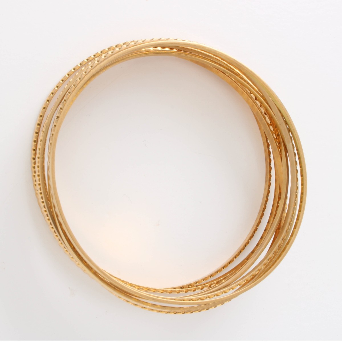 18K Stacked Bangle Bracelets