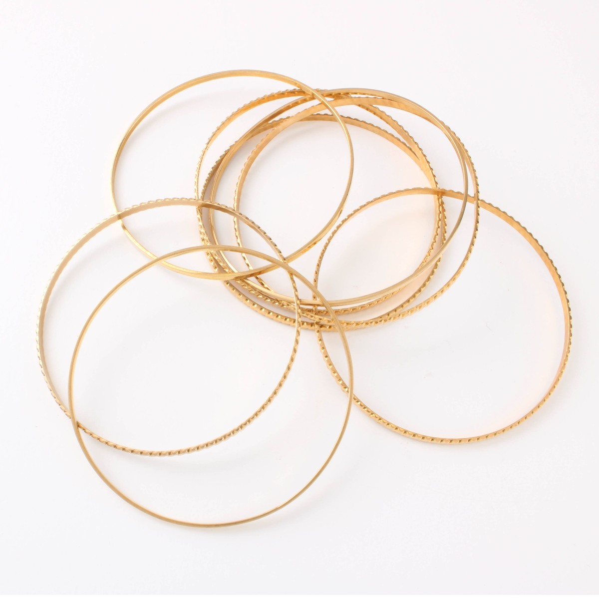 18K Stacked Bangle Bracelets
