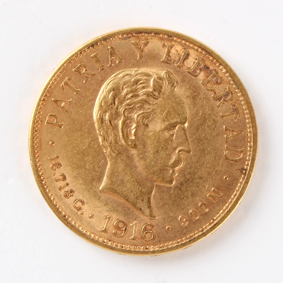 1916 Diez Pesos Gold Coin