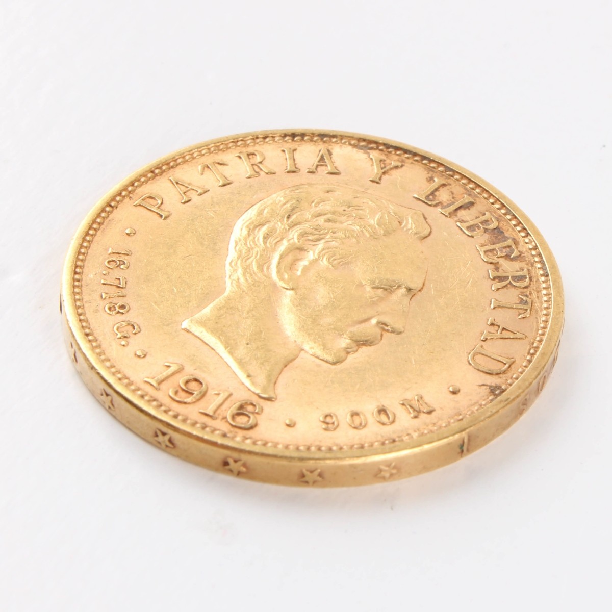 1916 Diez Pesos Gold Coin