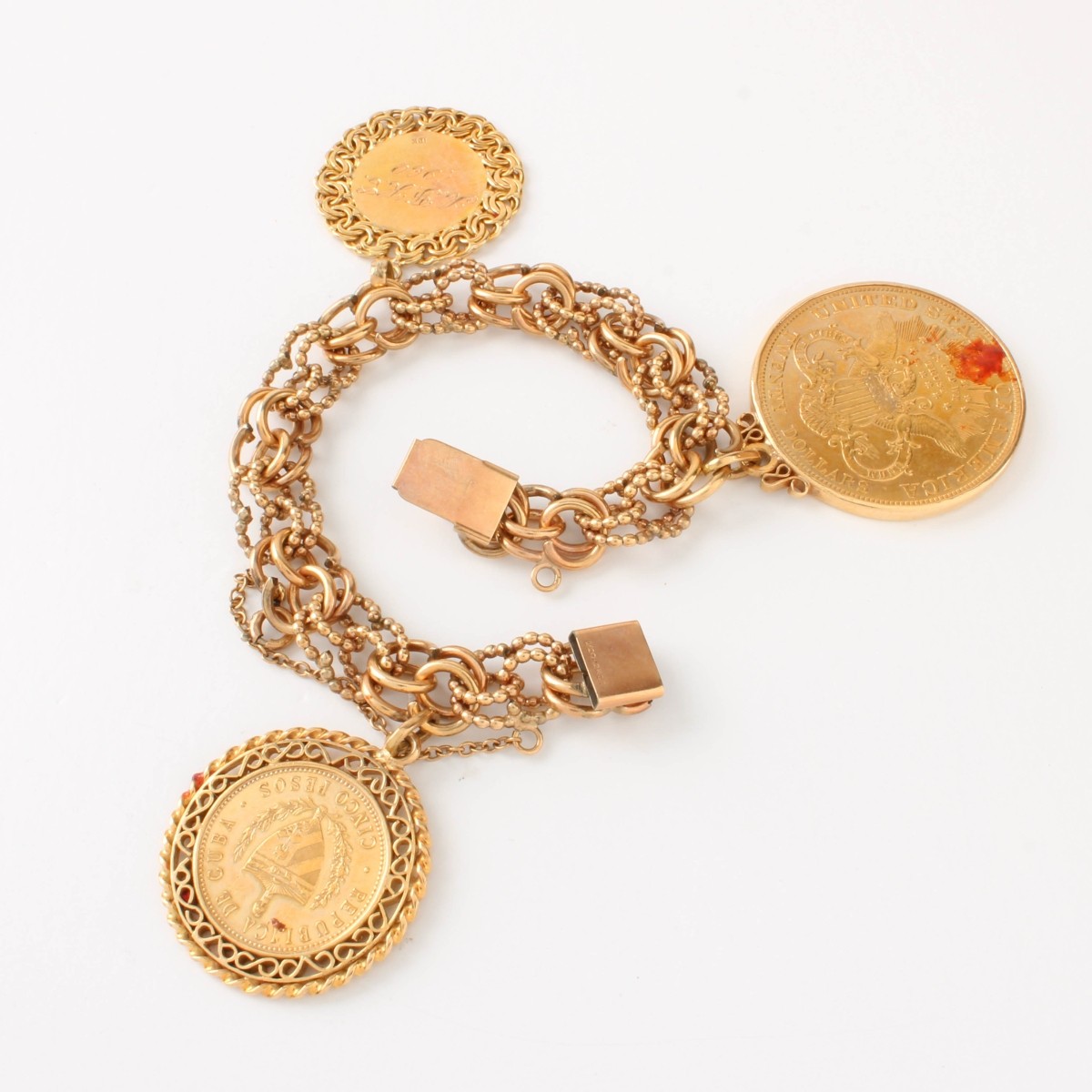 Gold Coin Charm Bracelet