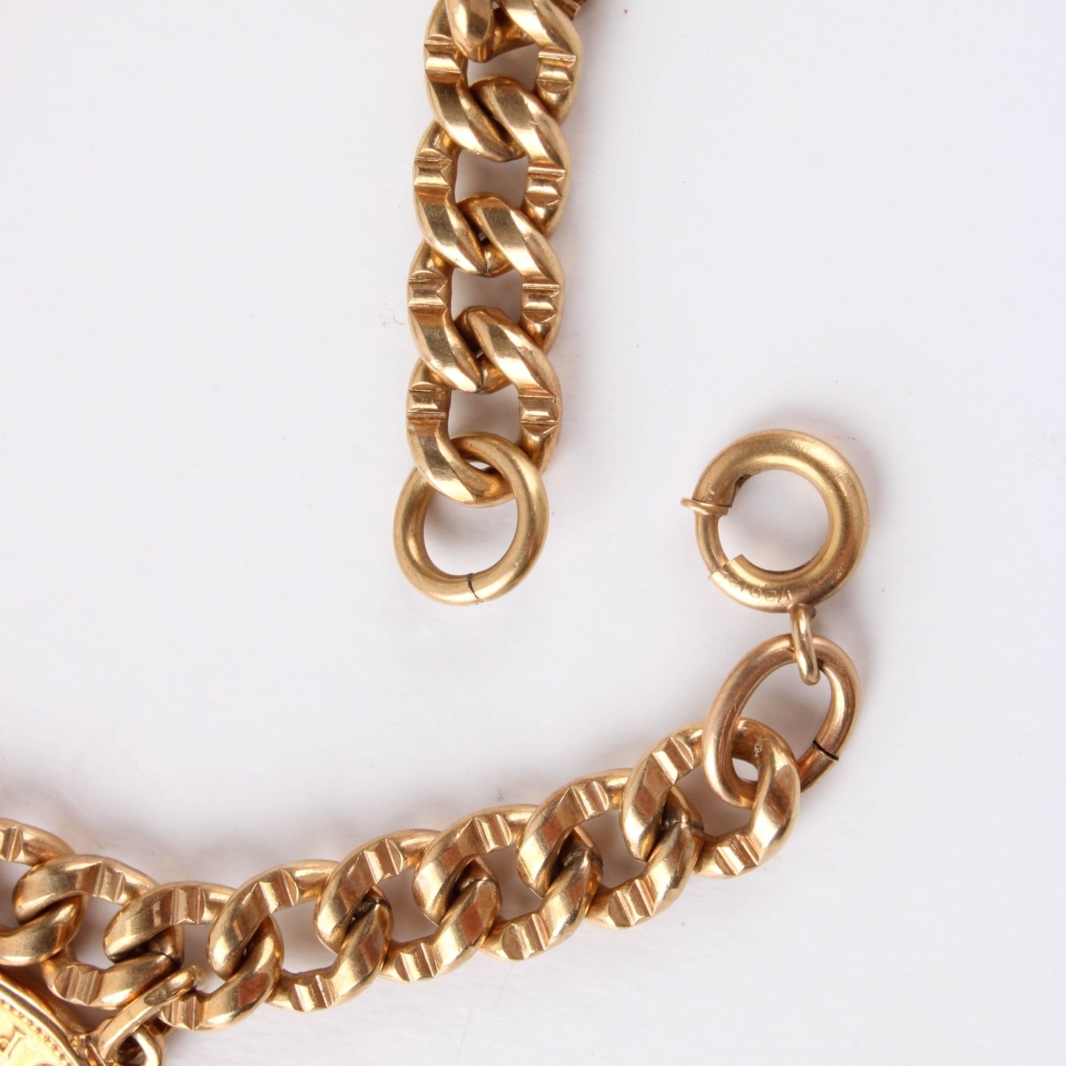 10K and Gold Coin Charm Bracelet