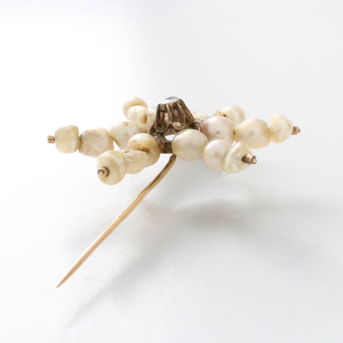 Pearl, Diamond and 14K Pin