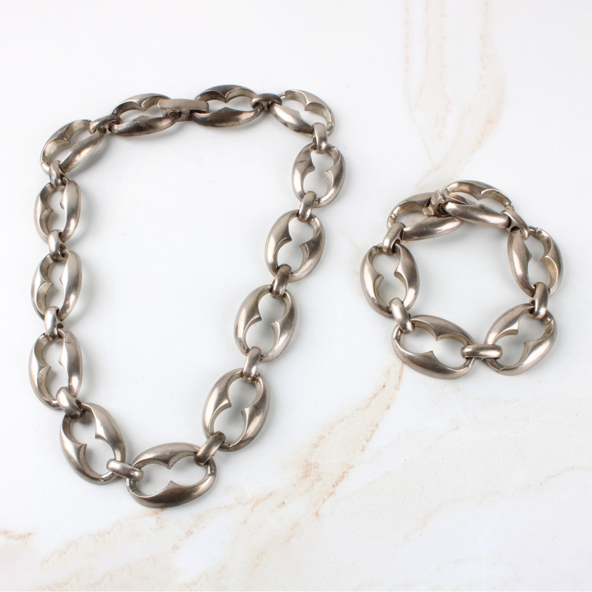Sterling Silver Necklace and Bracelet