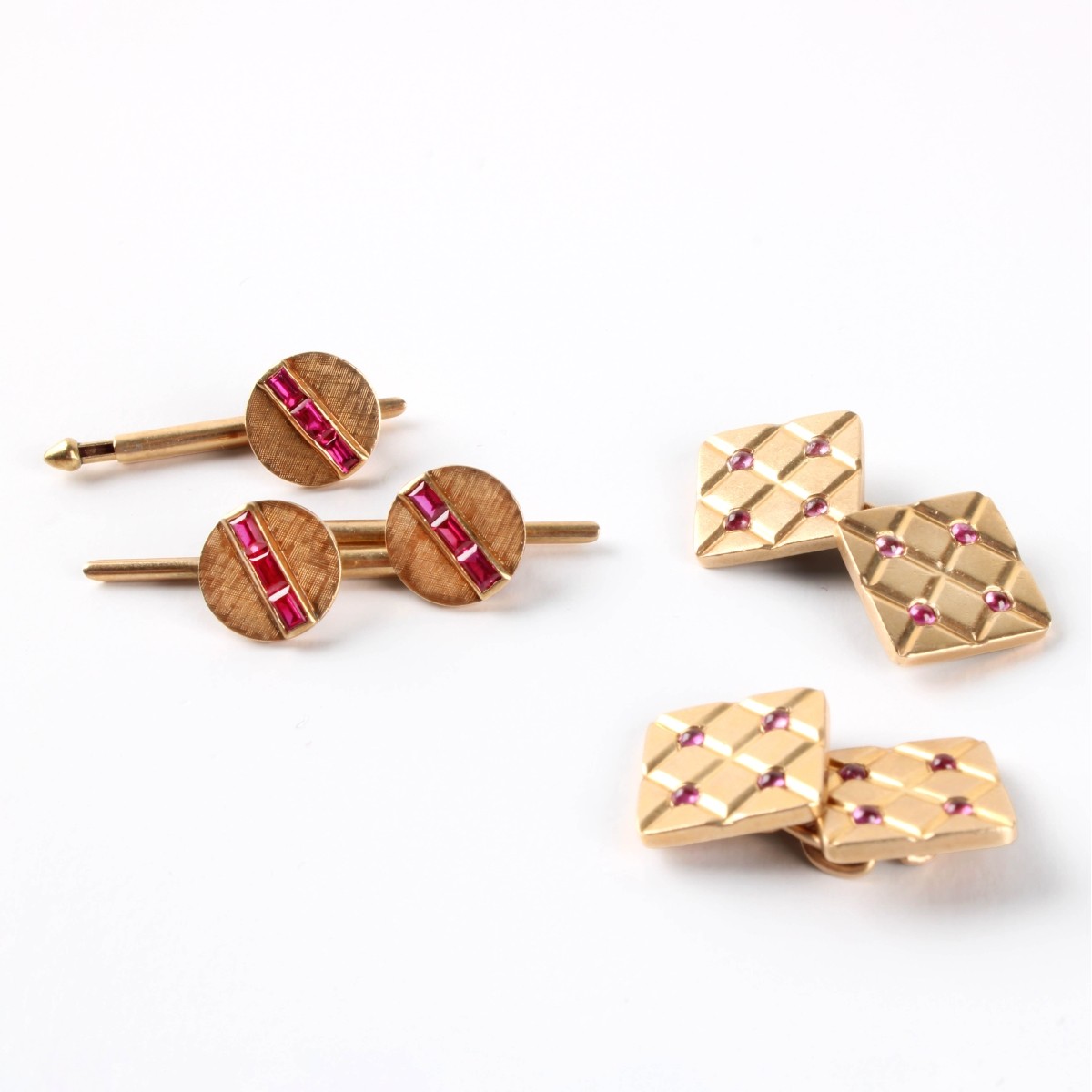 Ruby and 14K Dress Shirt Set