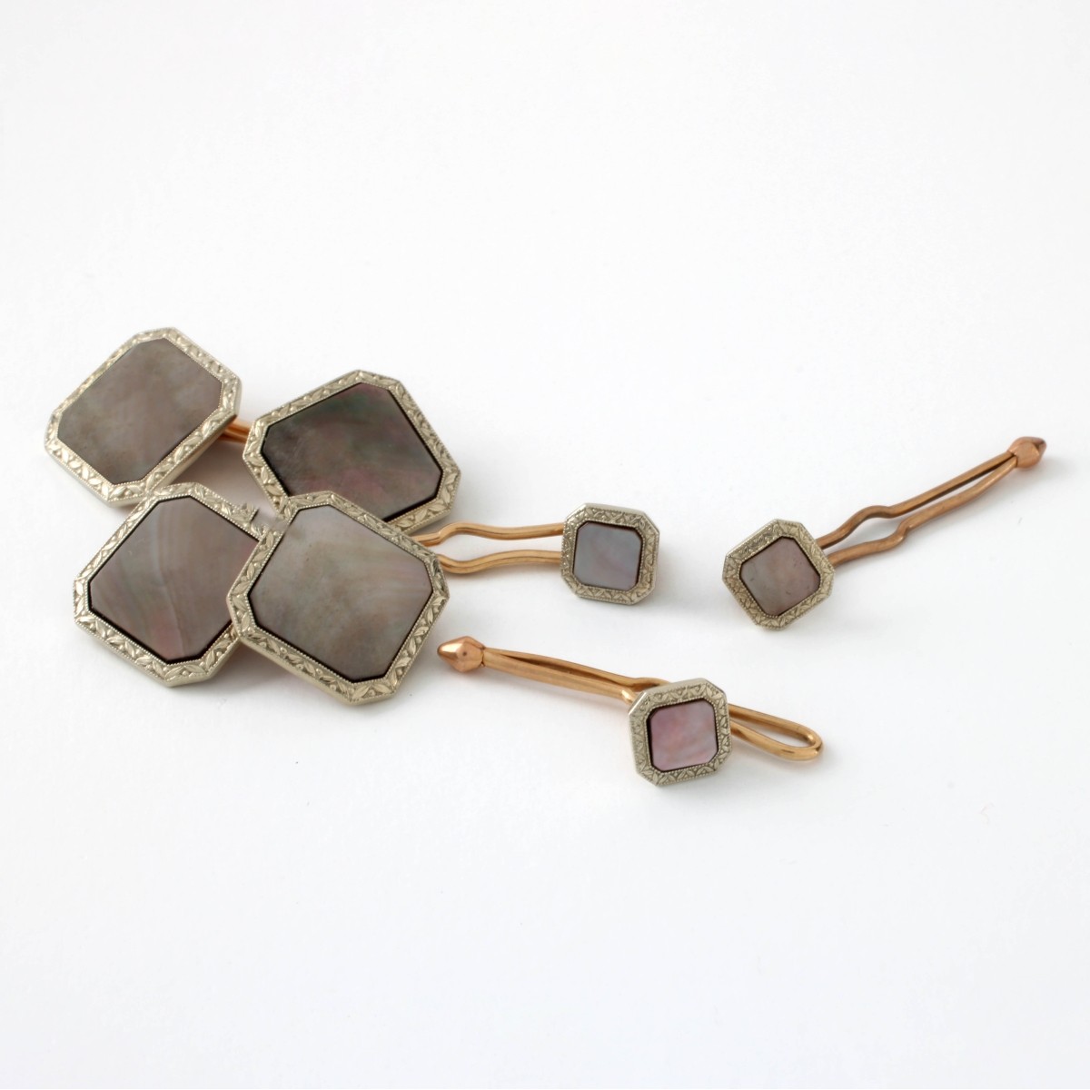 14K and MOP Dress Shirt Set