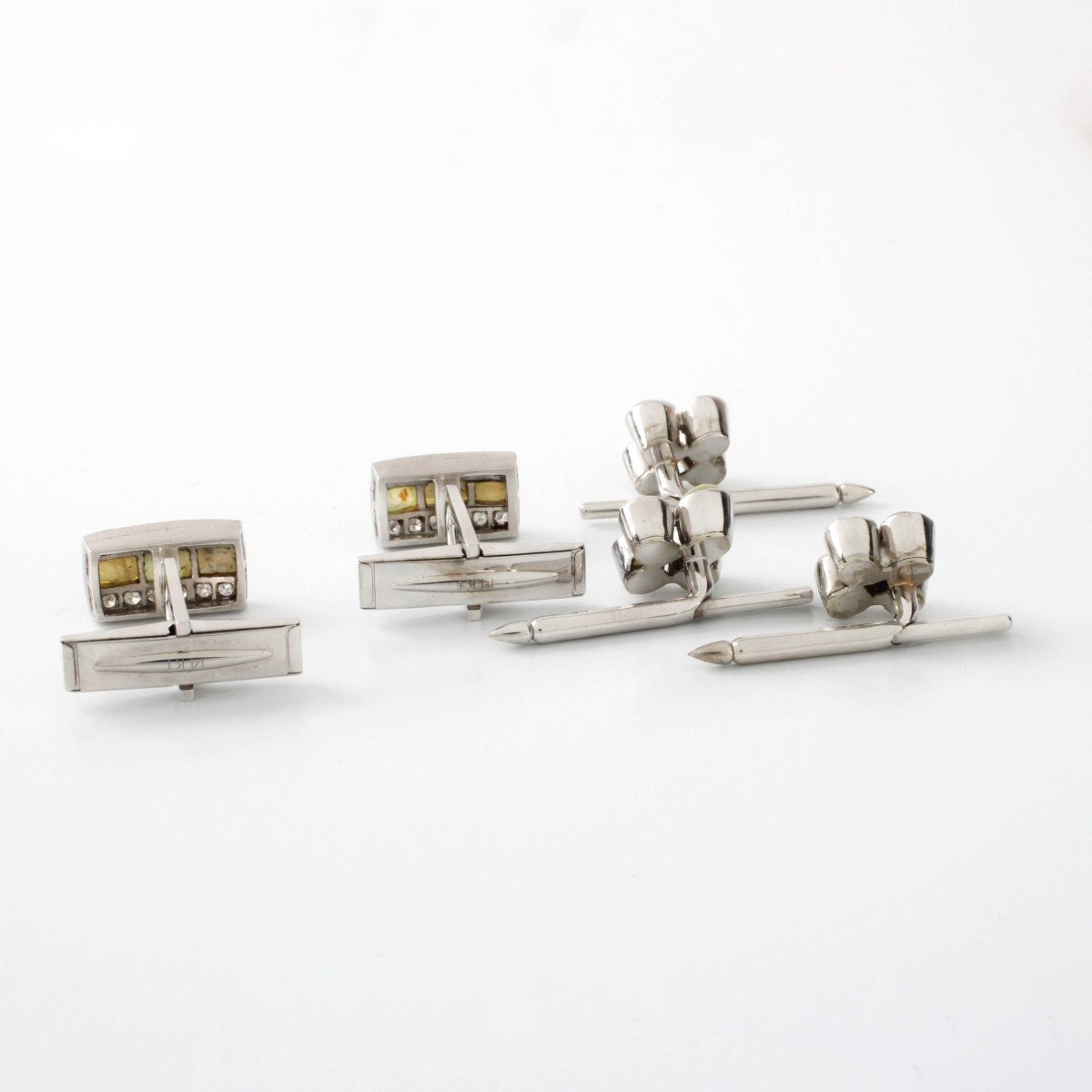 Chrysoberyl and 14K Dress Shirt Set