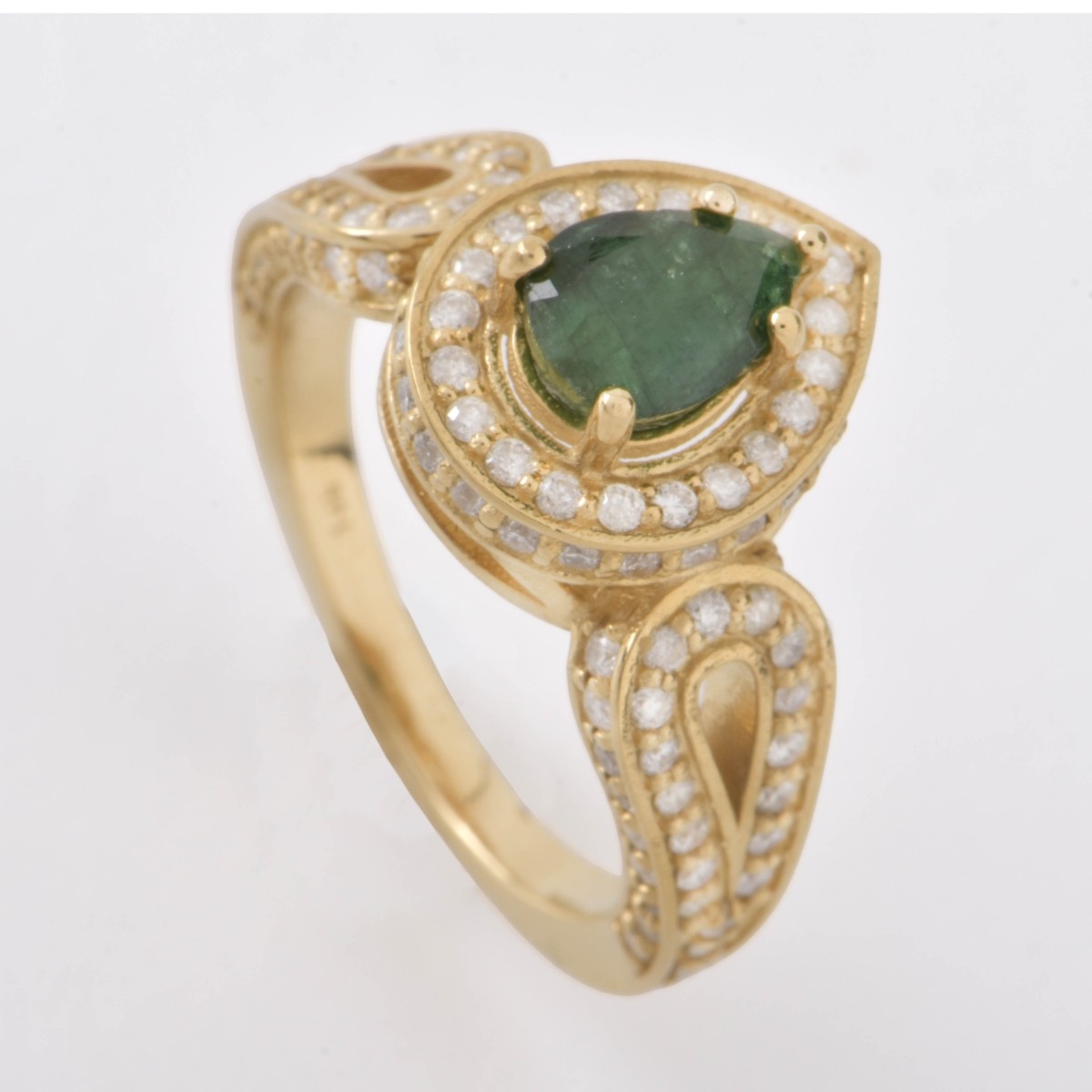 UGS Emerald, Diamond and 14K Ring