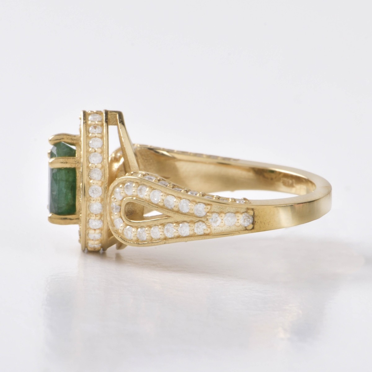 UGS Emerald, Diamond and 14K Ring