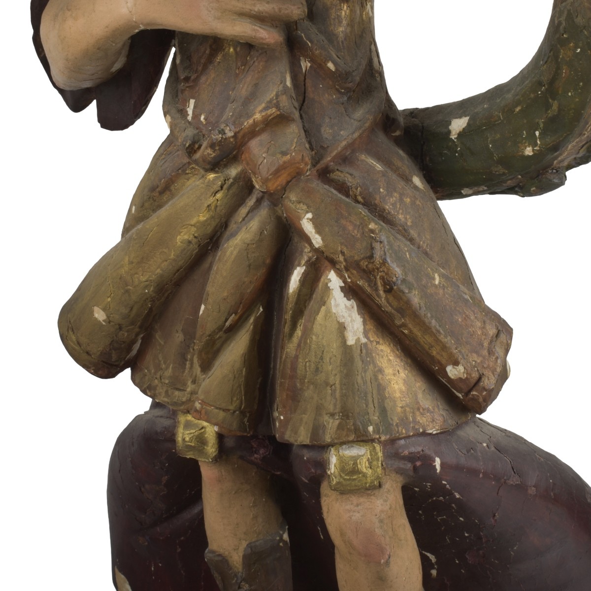 Italian Carved Wood Pricket Candlesticks