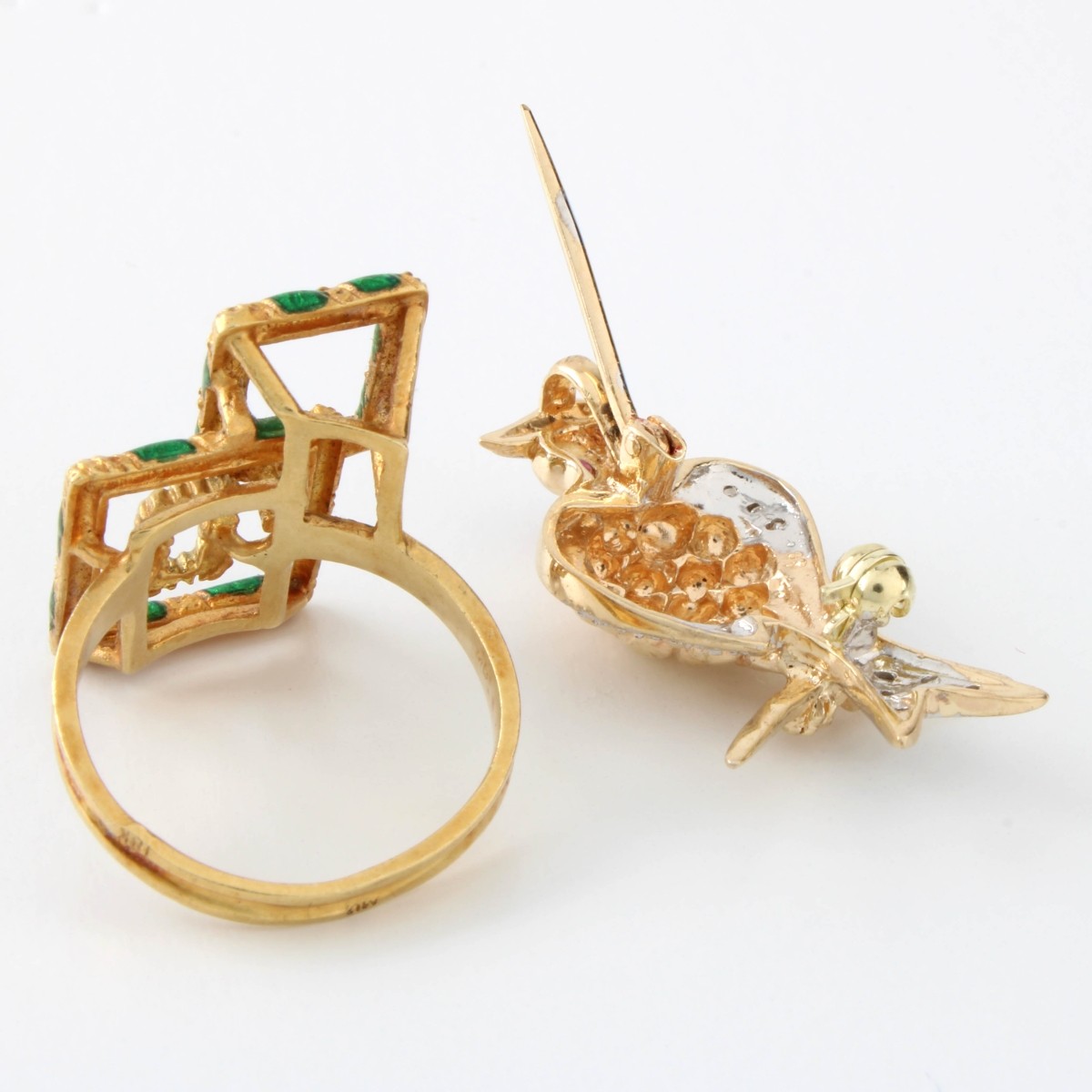 18K Ring & 14K Pin