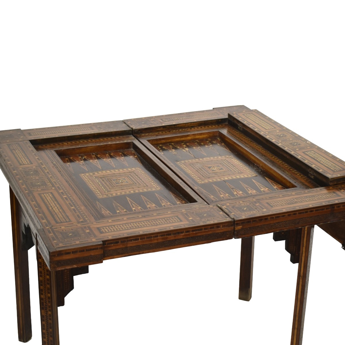 Antique Moroccan Inlaid Game Table