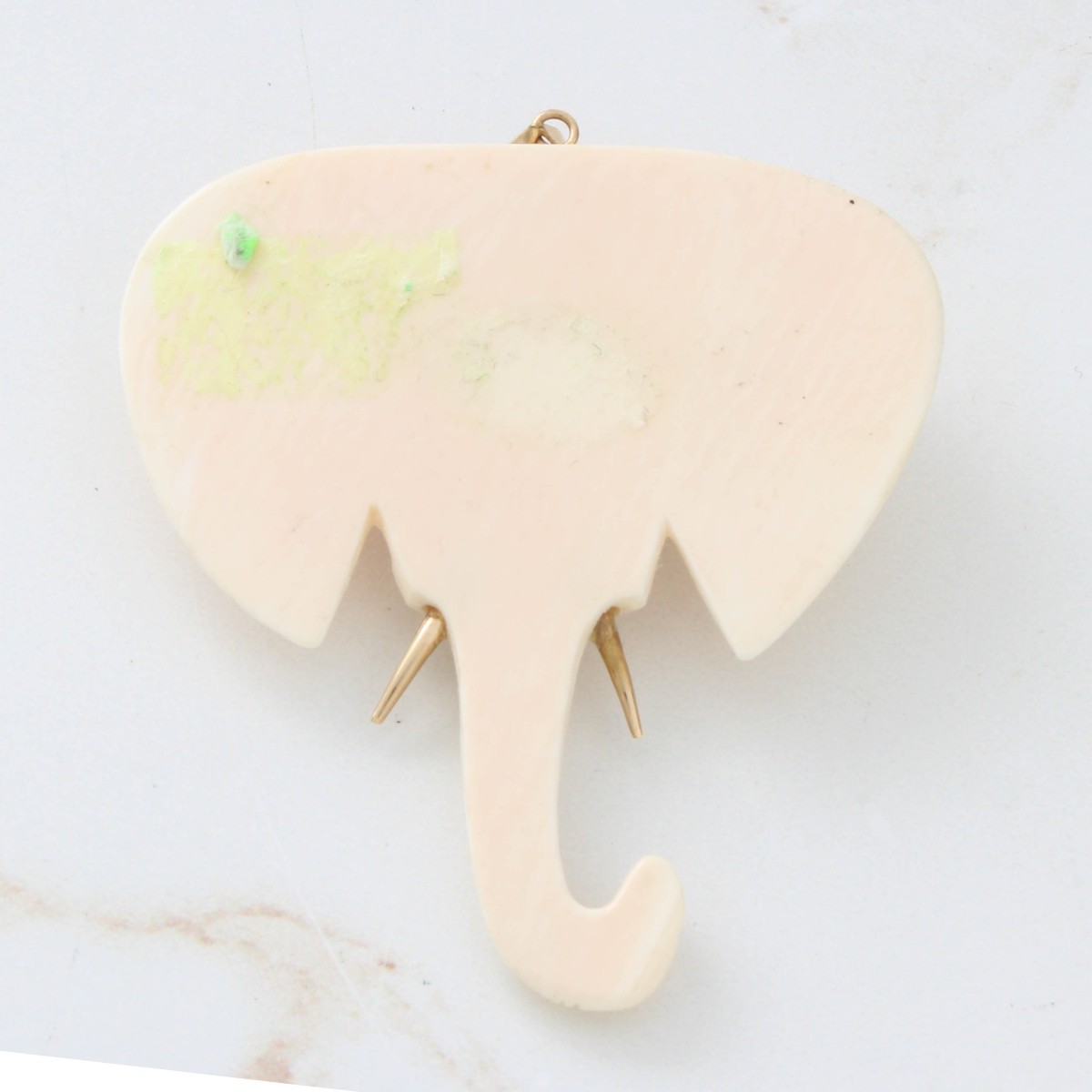 Gemstone and 14K Elephant Pendant
