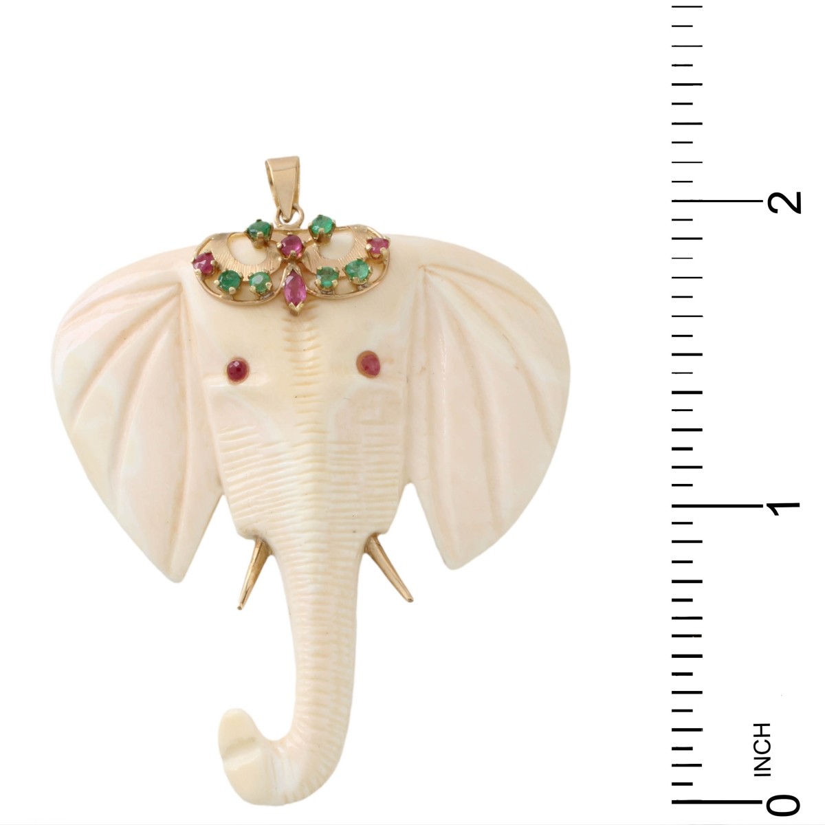 Gemstone and 14K Elephant Pendant