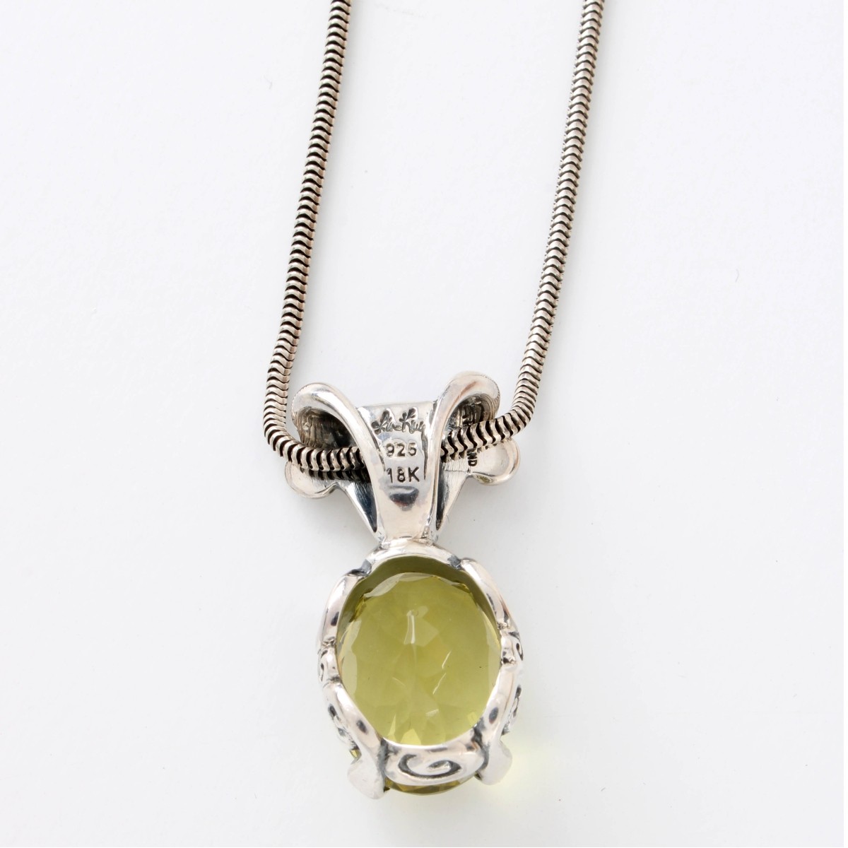 Sterling 18K and Gemstone Necklace