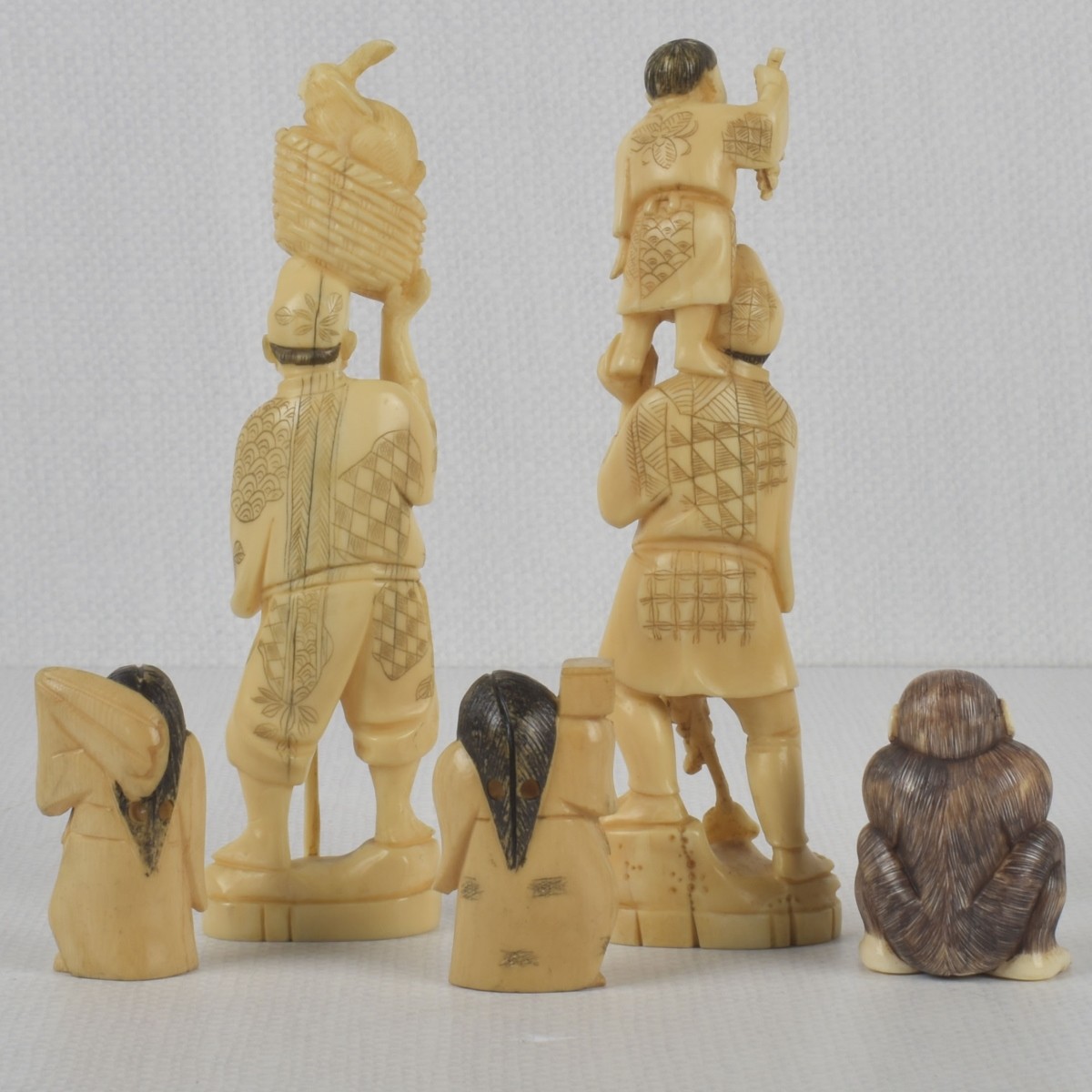 Antique Carved Japanese Figures