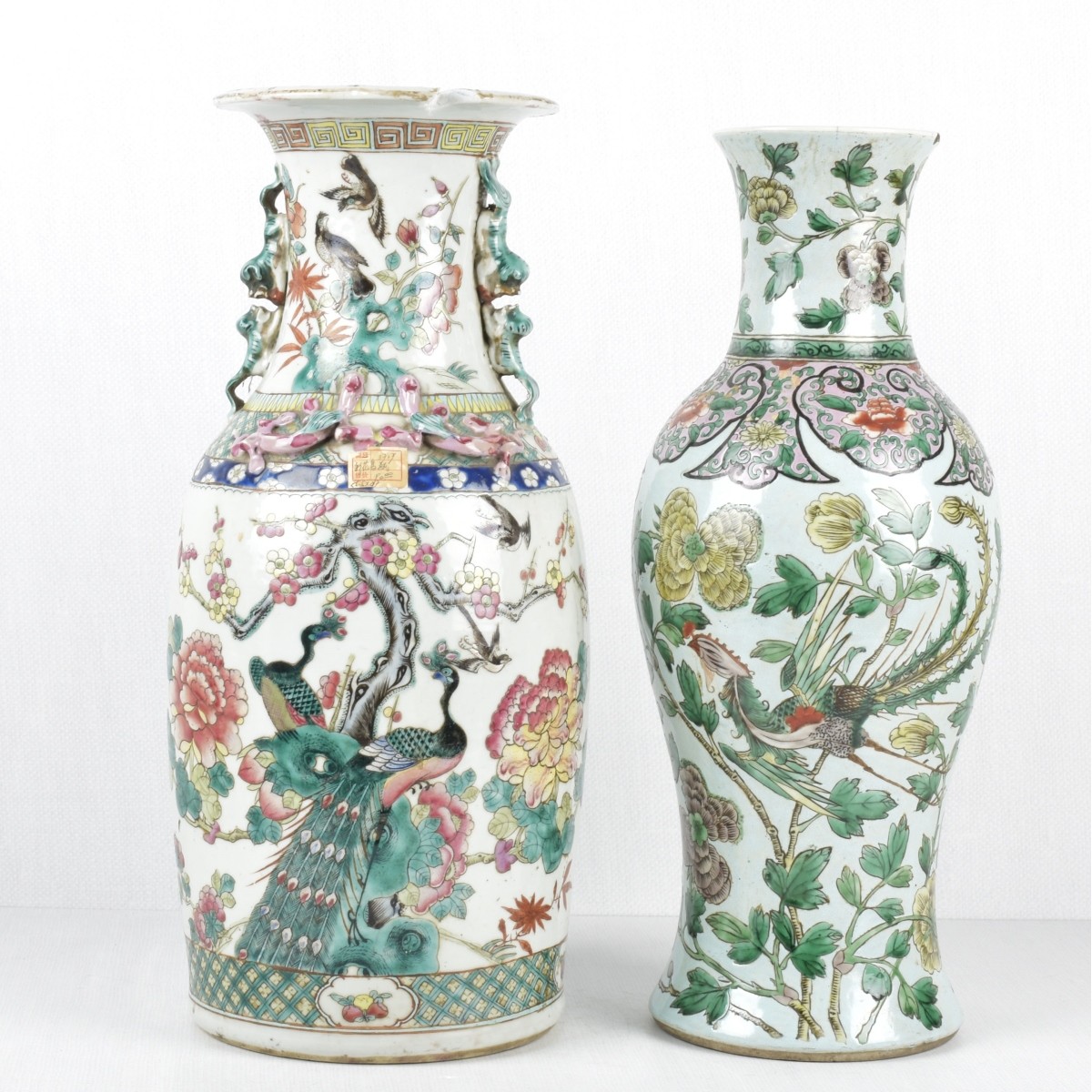 Vintage Chinese Rose Medallion Vases