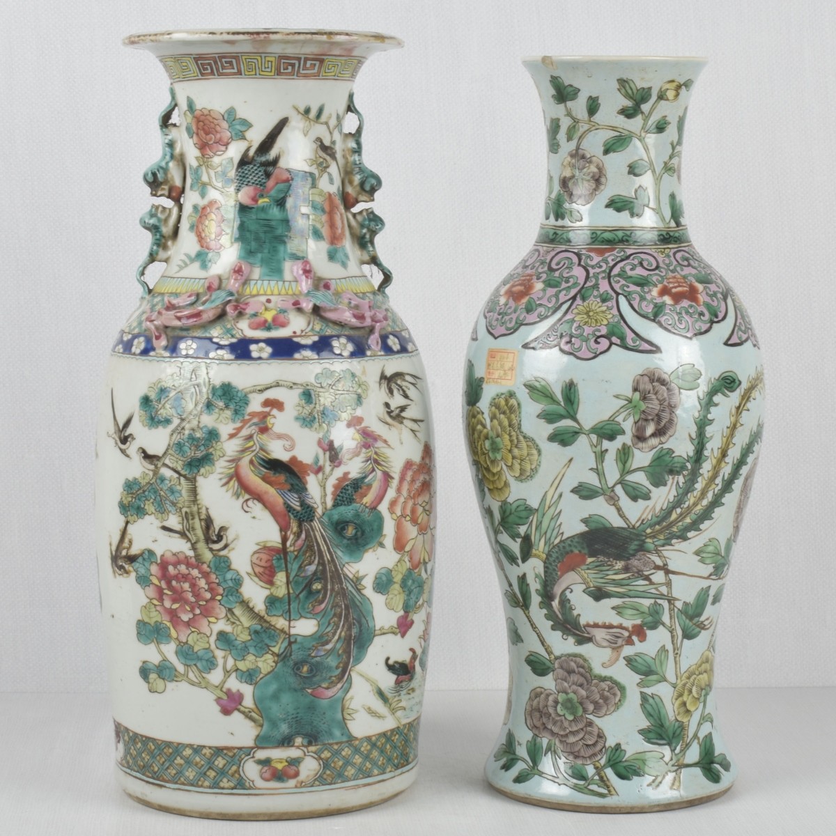 Vintage Chinese Rose Medallion Vases