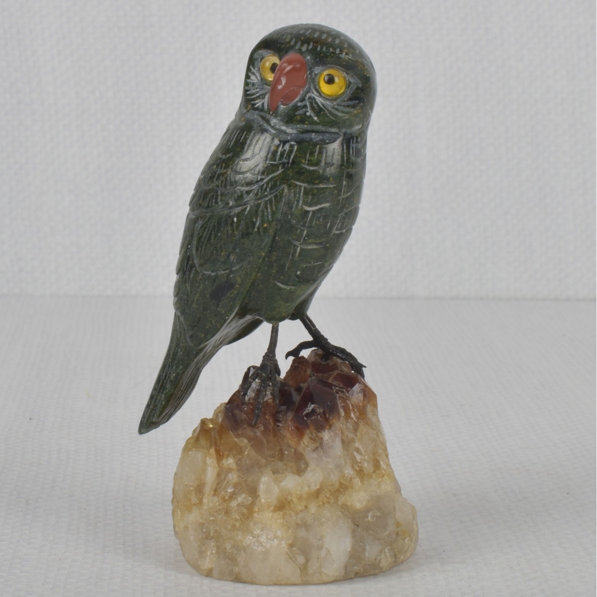 Carved Stone Owl Sculpture