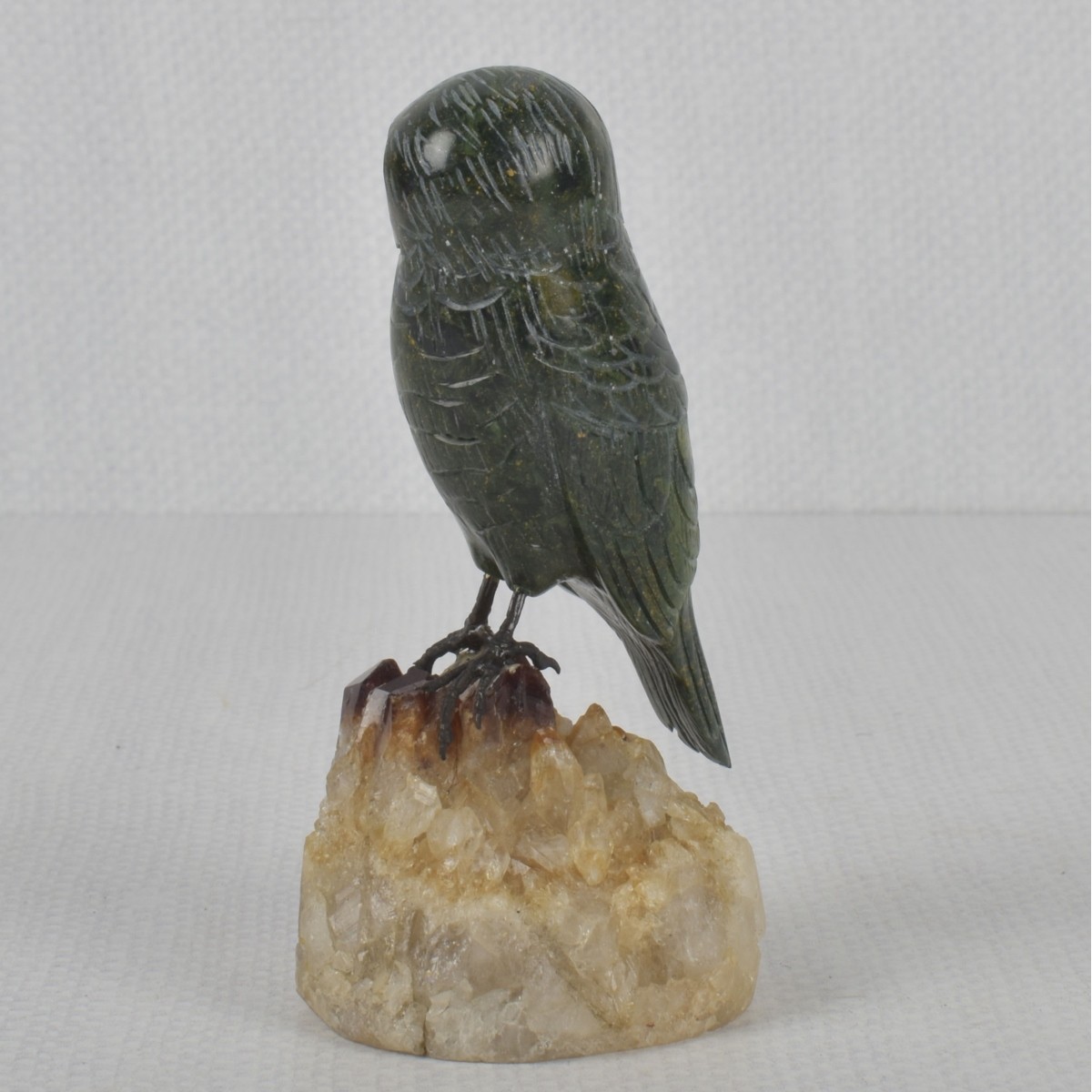 Carved Stone Owl Sculpture