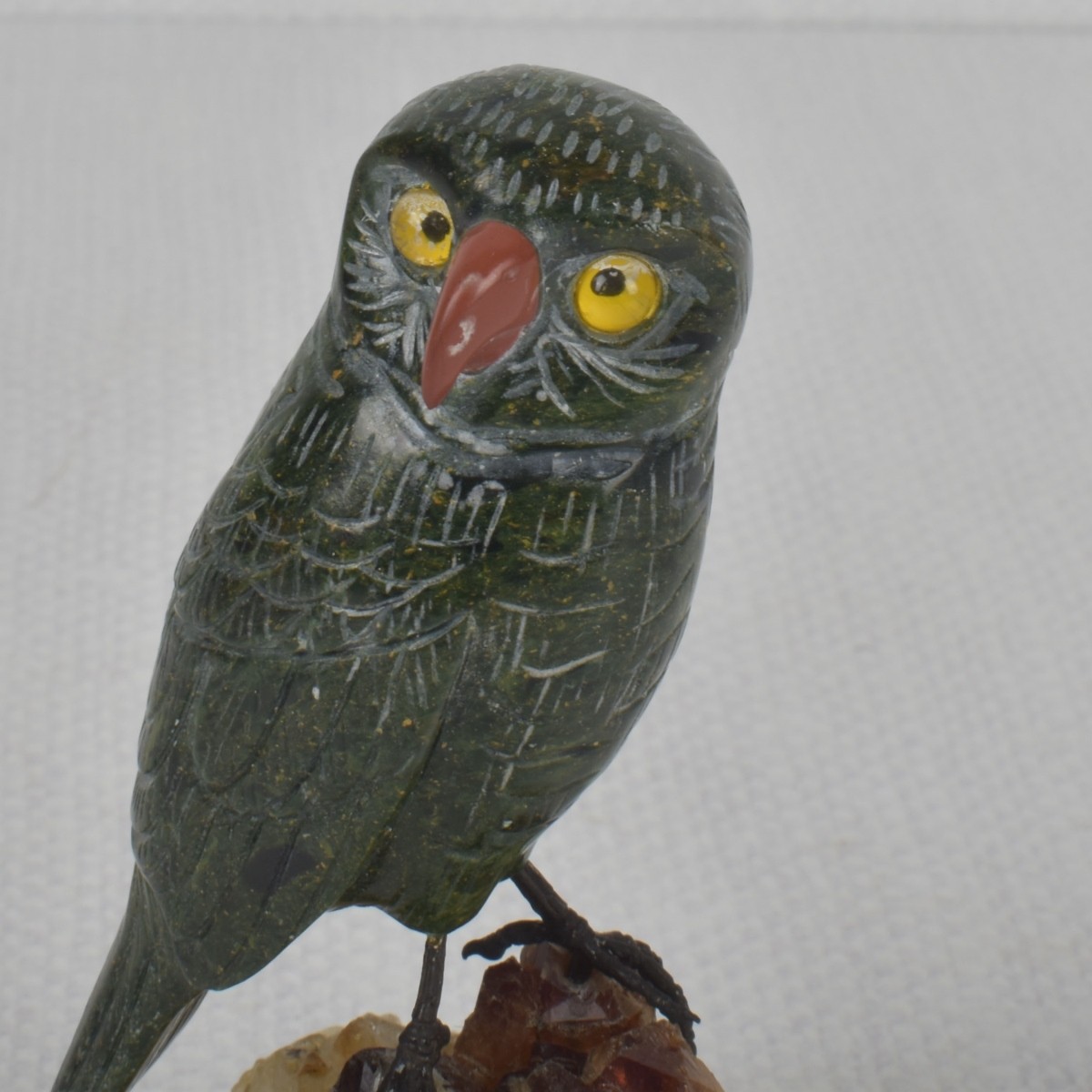 Carved Stone Owl Sculpture