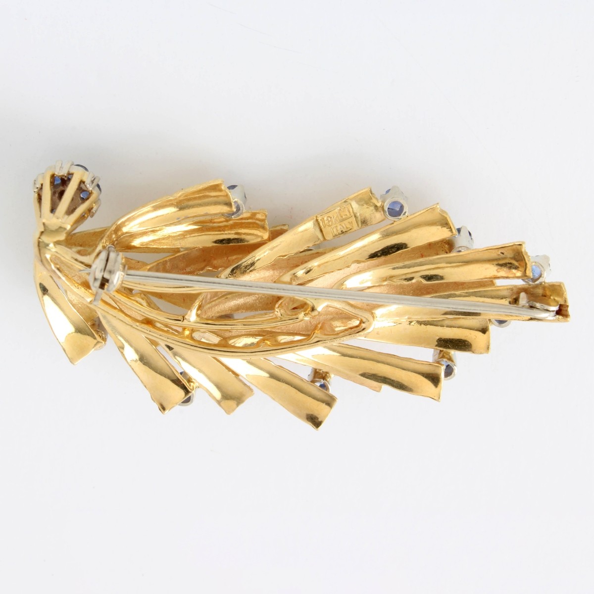 Sapphire, Diamond and 18K Brooch