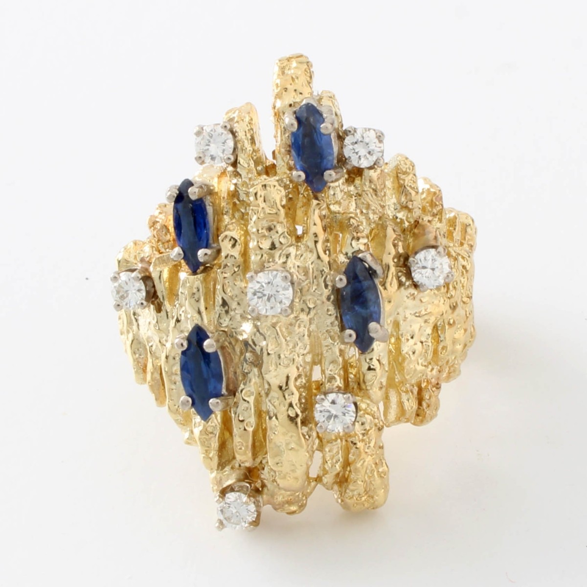 Sapphire, Diamond and 18K Ring