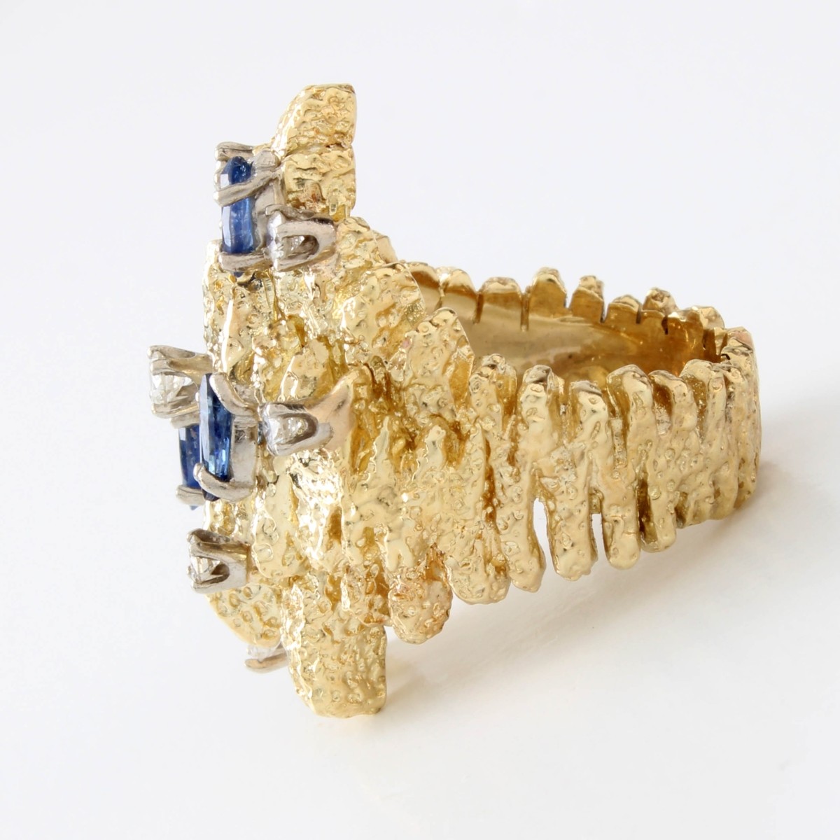 Sapphire, Diamond and 18K Ring