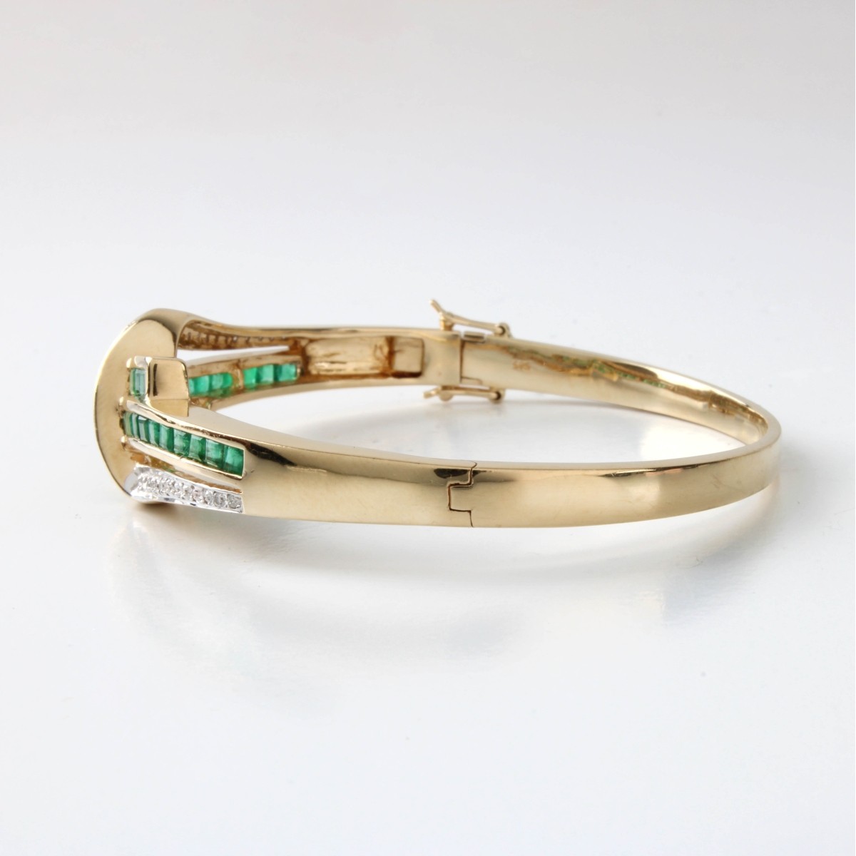 Emerald, Diamond and 14K Bracelet