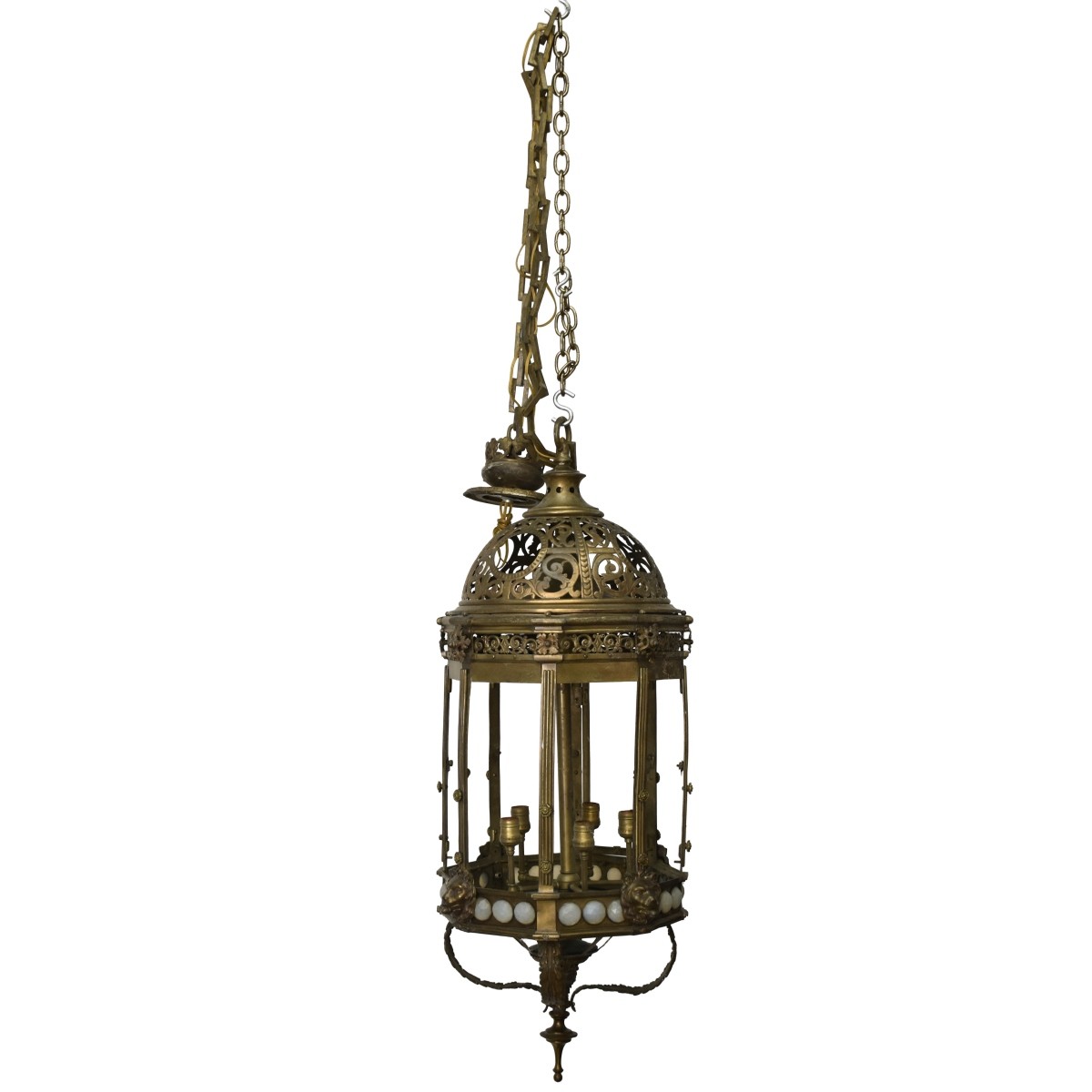 19th C. Italian Bronze and Glass Lantern