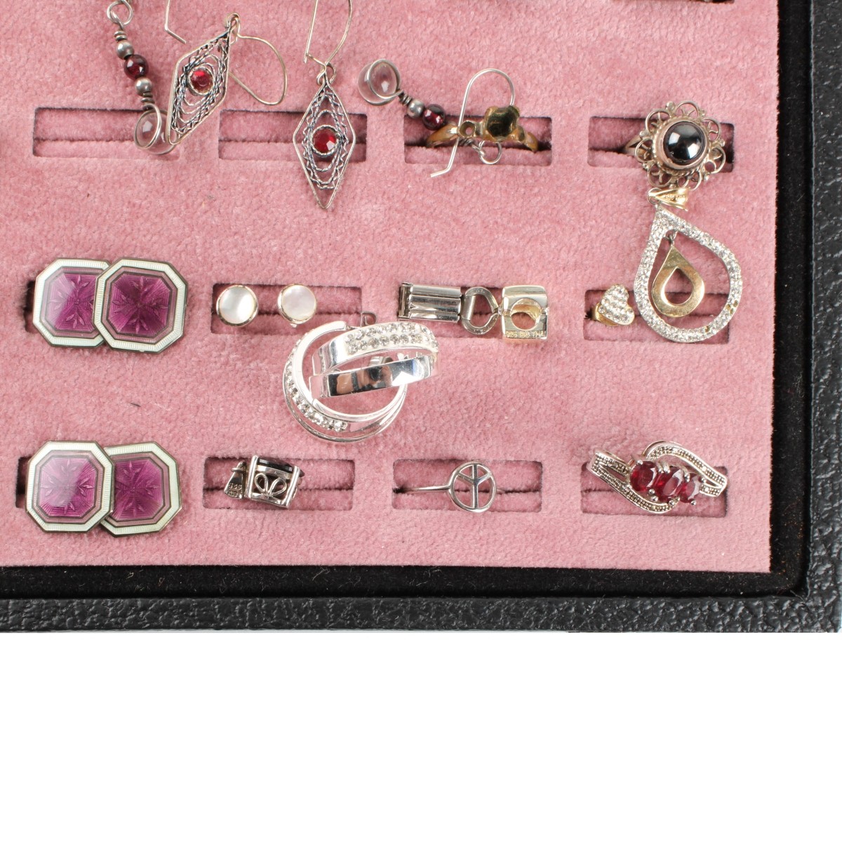 Tray Lot of Silver Jewelry