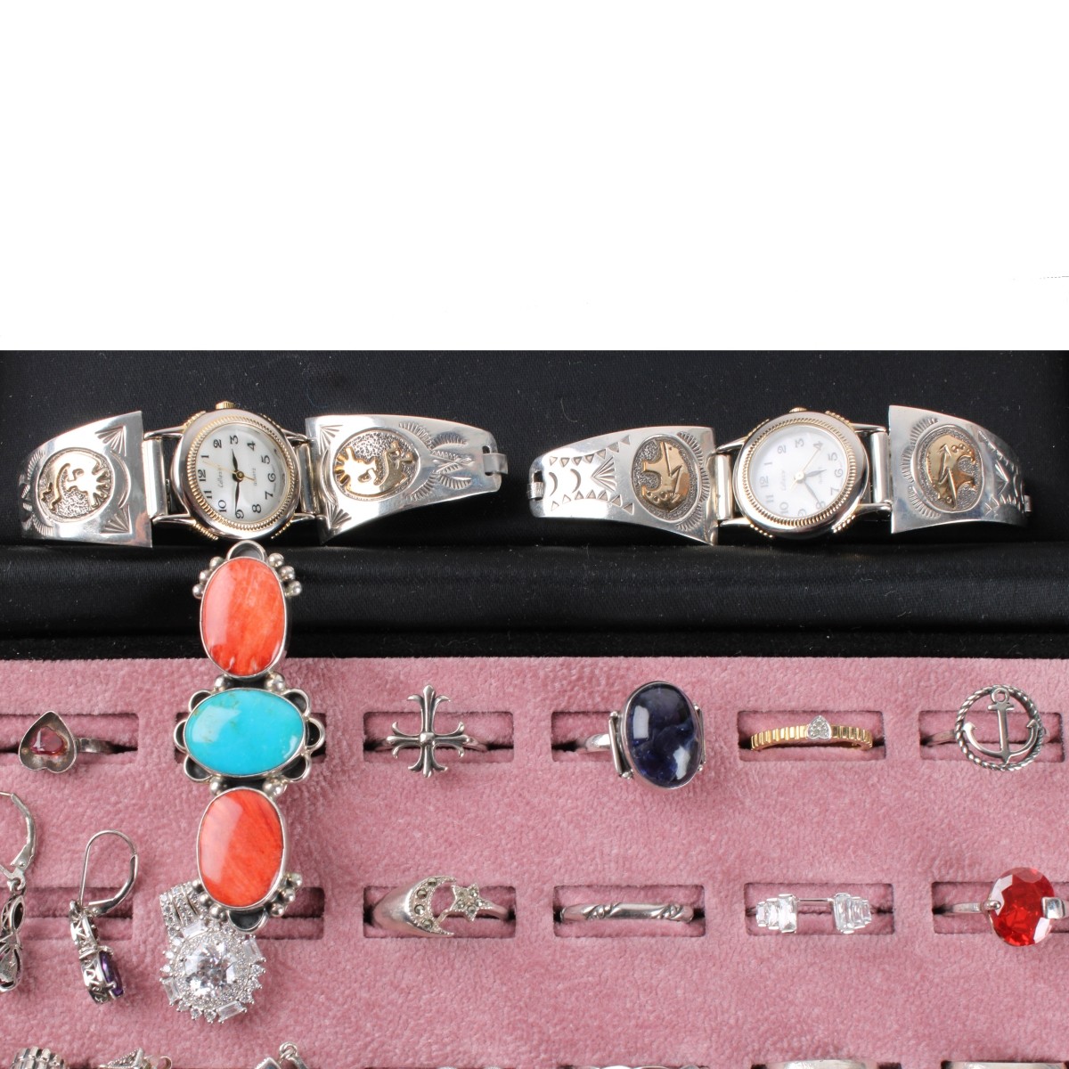 Tray Lot of Silver Jewelry